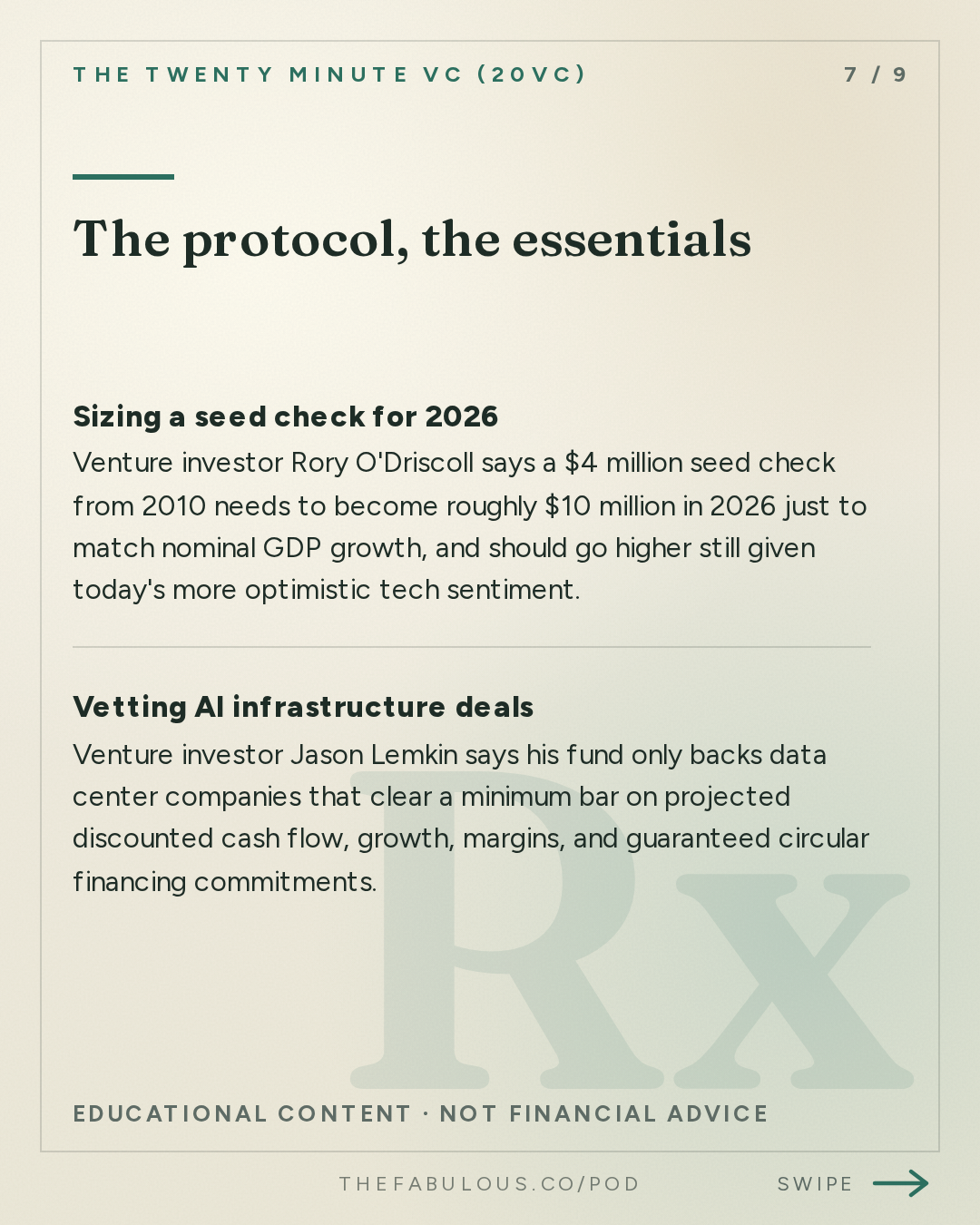 The protocol, the essentials — The Twenty Minute VC (20VC): Venture Capital | Startup Funding | The Pitch: 20VC: Meta's Muse Hits No. 1. ChatGPT Finally Has a Rival | Menlo Sounds the AI Bubble Alarm | Factory Triples Its Valuation to $5 Billion | Keith Rabois vs Airwallex: Who is Right? | Crusoe's $3.9 Billion Round. Is the Data Centre Trade Overheating?