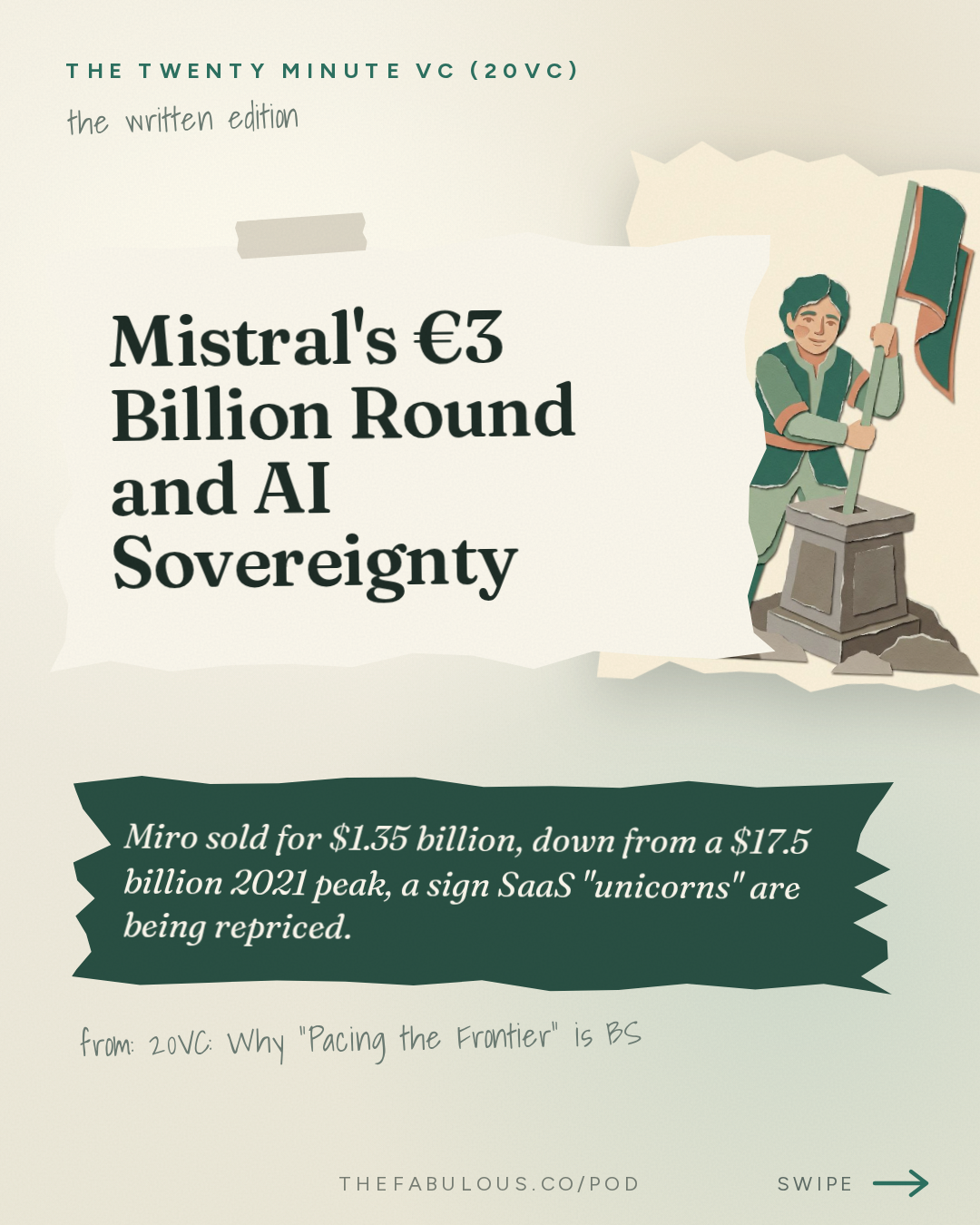 Mistral's €3 Billion Round and AI Sovereignty — The Twenty Minute VC (20VC): Venture Capital | Startup Funding | The Pitch: 20VC: Why "Pacing the Frontier" is BS | Instinct Raising $1BN at $10BN & Meta Launches Muse | Miro Sells for $1.35BN After a $17.5BN Valuation | Mistral Raises €3BN & Could Sam Bankman-Fried Win His Freedom?