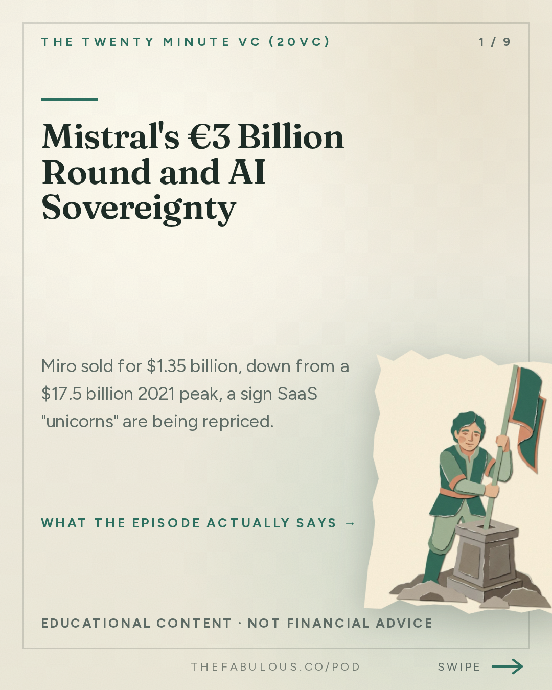 Mistral's €3 Billion Round and AI Sovereignty — The Twenty Minute VC (20VC): Venture Capital | Startup Funding | The Pitch: 20VC: Why "Pacing the Frontier" is BS | Instinct Raising $1BN at $10BN & Meta Launches Muse | Miro Sells for $1.35BN After a $17.5BN Valuation | Mistral Raises €3BN & Could Sam Bankman-Fried Win His Freedom?