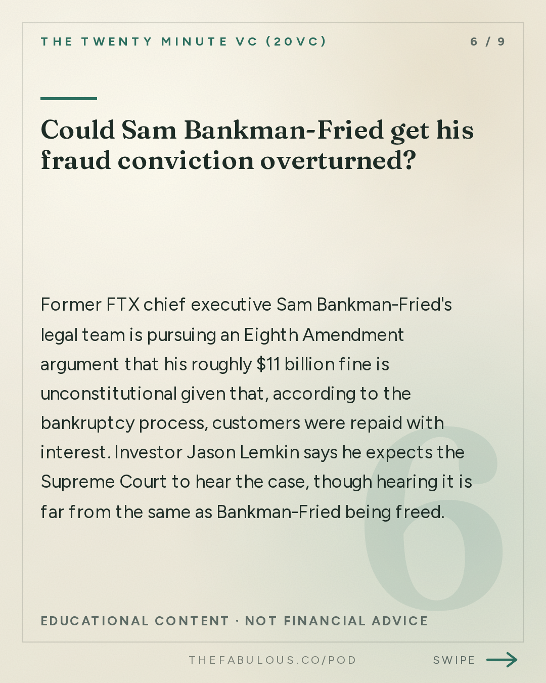 Could Sam Bankman-Fried get his fraud conviction overturned? — The Twenty Minute VC (20VC): Venture Capital | Startup Funding | The Pitch: 20VC: Why "Pacing the Frontier" is BS | Instinct Raising $1BN at $10BN & Meta Launches Muse | Miro Sells for $1.35BN After a $17.5BN Valuation | Mistral Raises €3BN & Could Sam Bankman-Fried Win His Freedom?