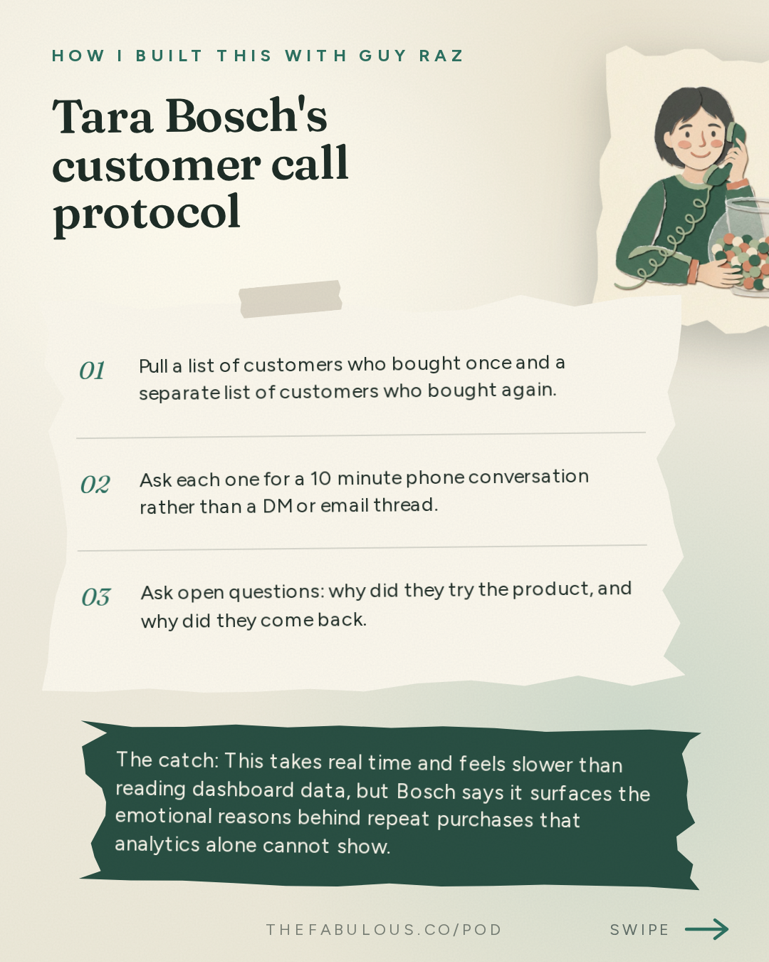 Tara Bosch's customer call protocol — How I Built This with Guy Raz: Advice Line with Tara Bosch of SmartSweets