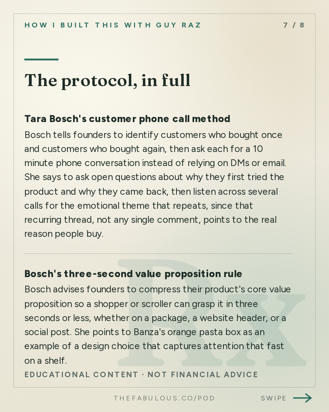 The protocol, in full — How I Built This with Guy Raz: Advice Line with Tara Bosch of SmartSweets