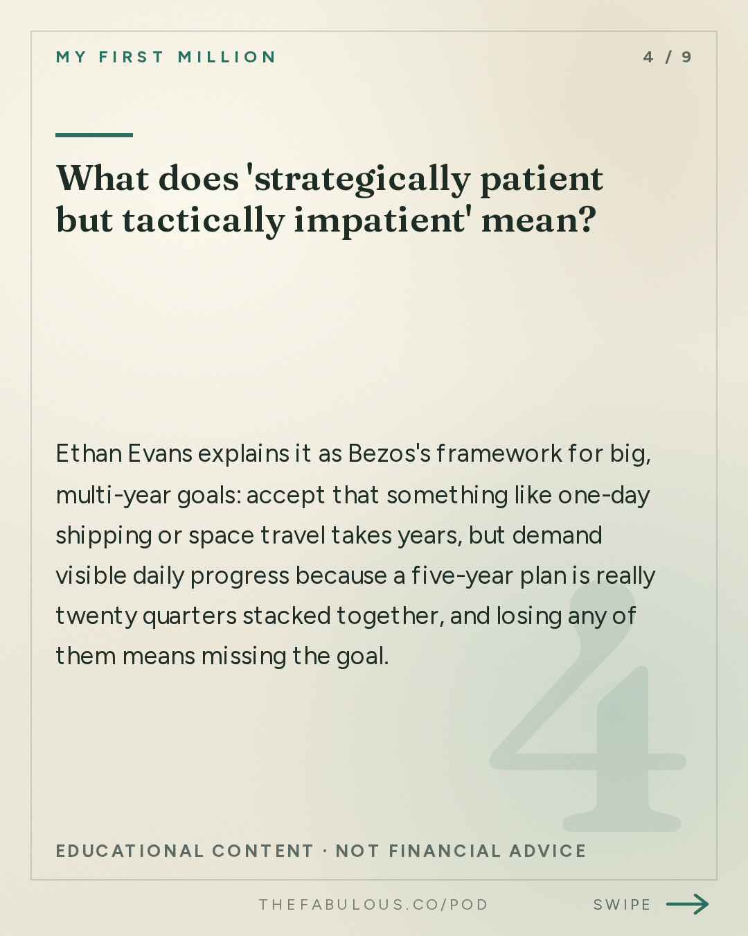 What does 'strategically patient but tactically impatient' mean? — My First Million: Ex-Amazon VP tells us what it’s really like working with Jeff Bezos