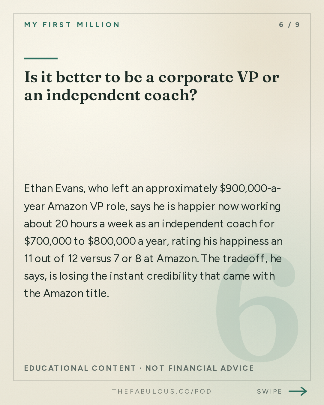 Is it better to be a corporate VP or an independent coach? — My First Million: Ex-Amazon VP tells us what it’s really like working with Jeff Bezos