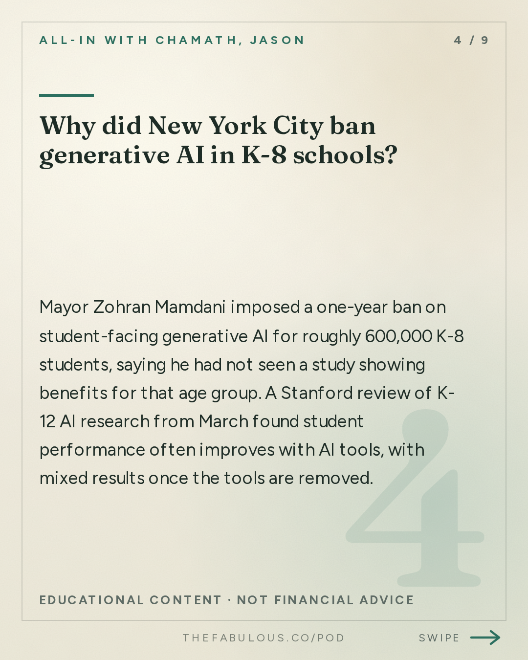 Why did New York City ban generative AI in K-8 schools? — All-In with Chamath, Jason, Sacks & Friedberg: GPT-6 Hits AGI? Tech Euphoria 2.0, SF Mansion Shortage, NYC Bans AI in Schools & Venezuela Oil Deal