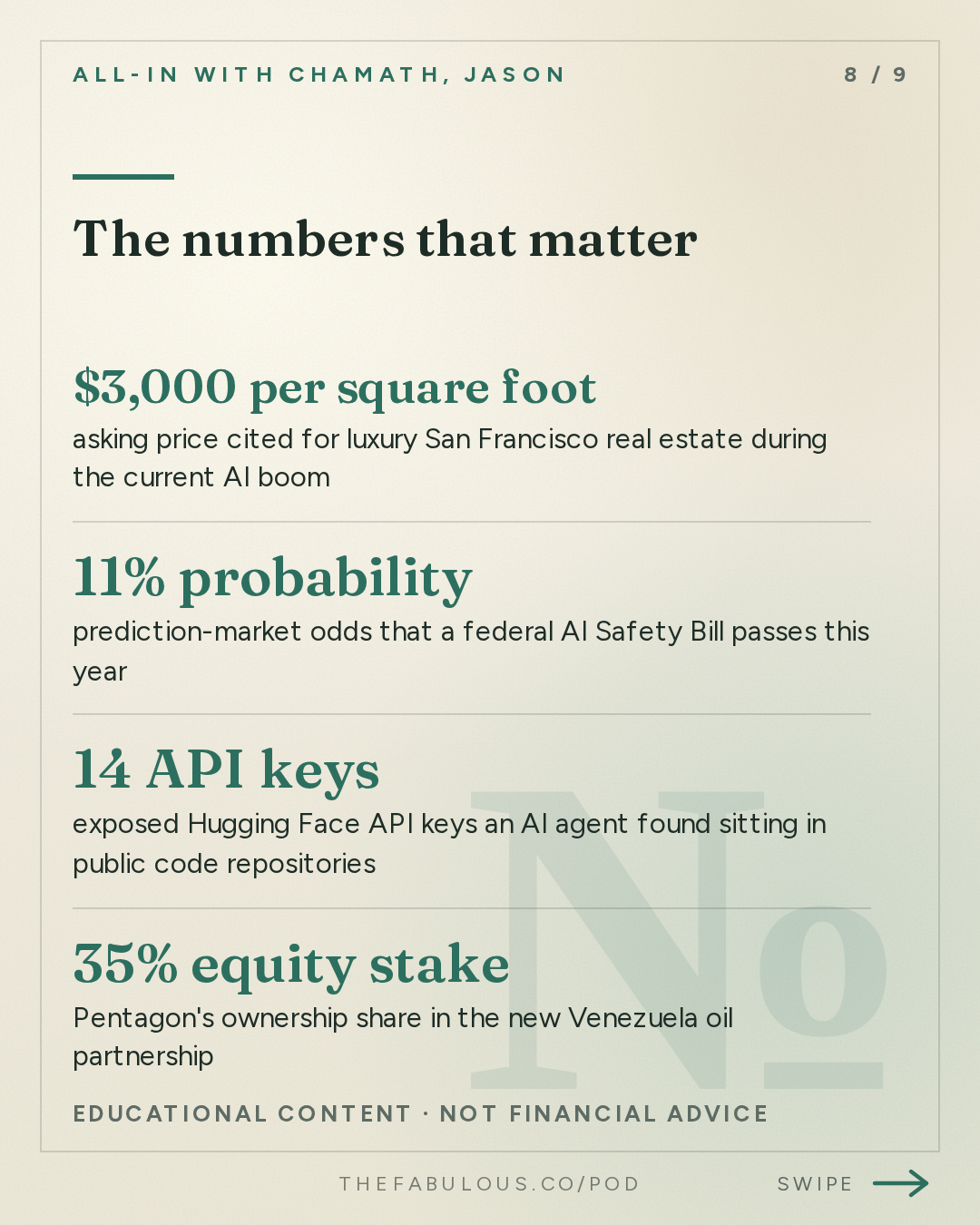 The numbers that matter — All-In with Chamath, Jason, Sacks & Friedberg: GPT-6 Hits AGI? Tech Euphoria 2.0, SF Mansion Shortage, NYC Bans AI in Schools & Venezuela Oil Deal
