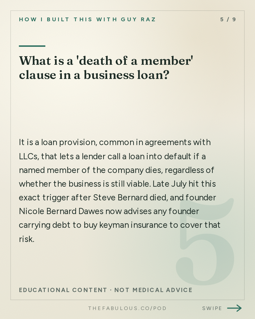 What is a 'death of a member' clause in a business loan? — How I Built This with Guy Raz: Late July Snacks: Nicole Bernard Dawes. Crackers and Cookies were Failing… Tortilla Chips Saved Them