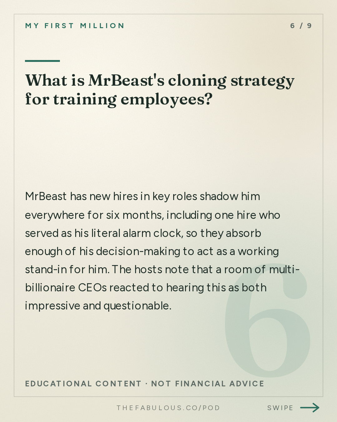 What is MrBeast's cloning strategy for training employees? — My First Million: 7 things MrBeast, Bezos & Thiel do that you don’t