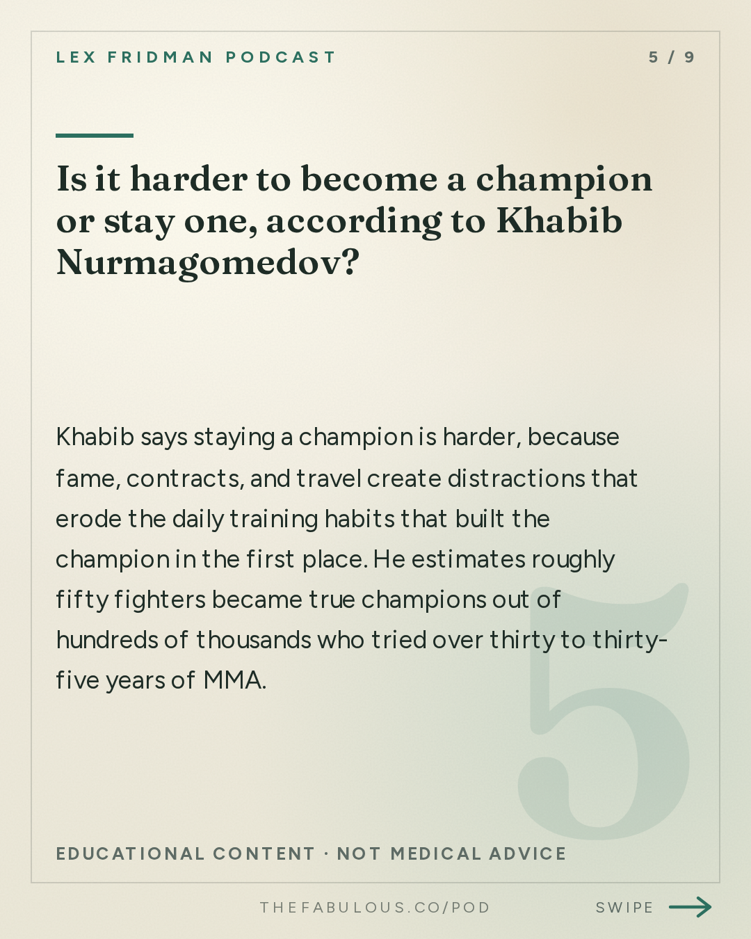 Is it harder to become a champion or stay one, according to Khabib Nurmagomedov? — Lex Fridman Podcast: #500 – Khabib Nurmagomedov: Dagestan, MMA, UFC, Islam, Conor, Fedor & Football
