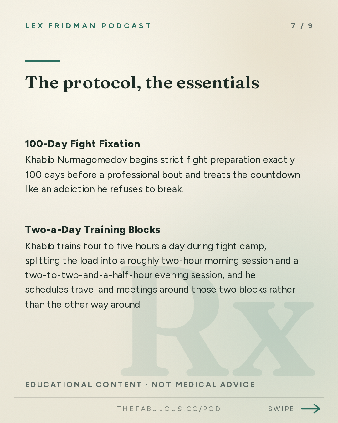 The protocol, the essentials — Lex Fridman Podcast: #500 – Khabib Nurmagomedov: Dagestan, MMA, UFC, Islam, Conor, Fedor & Football