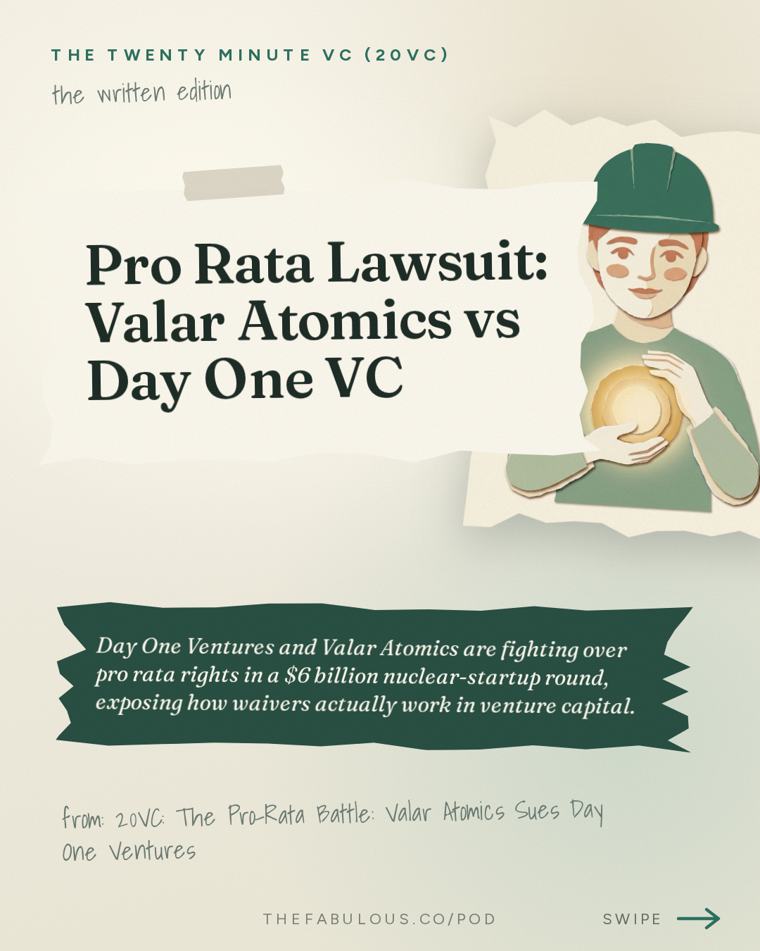 Pro Rata Lawsuit: Valar Atomics vs Day One VC — The Twenty Minute VC (20VC): Venture Capital | Startup Funding | The Pitch: 20VC: The Pro-Rata Battle: Valar Atomics Sues Day One Ventures | Meta Returns to the AI Frontier With Muse Wonder | NVIDIA Eyes $30B Reflection Deal & Jev Raises $870M at a $7.5B Valuation