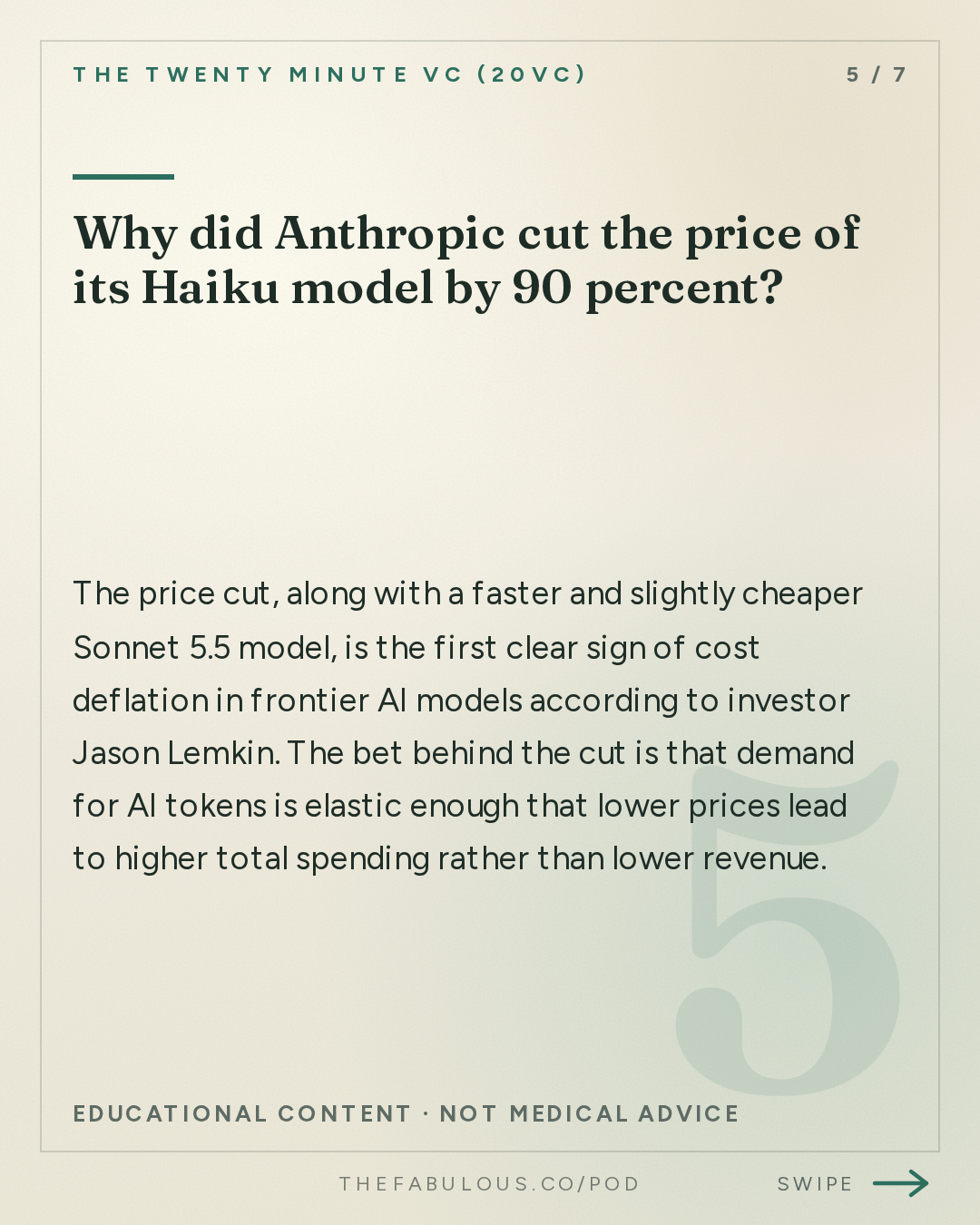 Why did Anthropic cut the price of its Haiku model by 90 percent? — The Twenty Minute VC (20VC): Venture Capital | Startup Funding | The Pitch: 20VC: The Pro-Rata Battle: Valar Atomics Sues Day One Ventures | Meta Returns to the AI Frontier With Muse Wonder | NVIDIA Eyes $30B Reflection Deal & Jev Raises $870M at a $7.5B Valuation