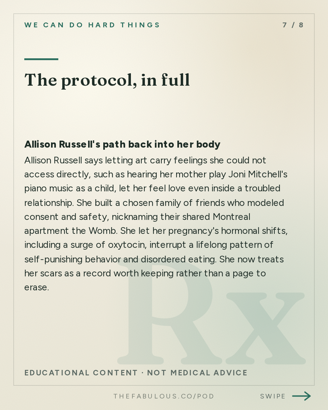 The protocol, in full — We Can Do Hard Things: (BEST OF) How to Heal with Allison Russell