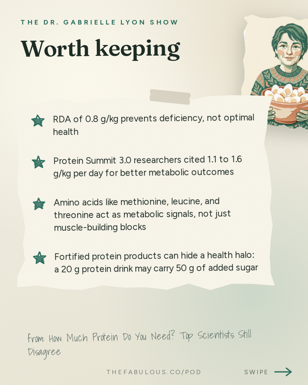 Worth keeping — The Dr. Gabrielle Lyon Show: How Much Protein Do You Need? Top Scientists Still Disagree