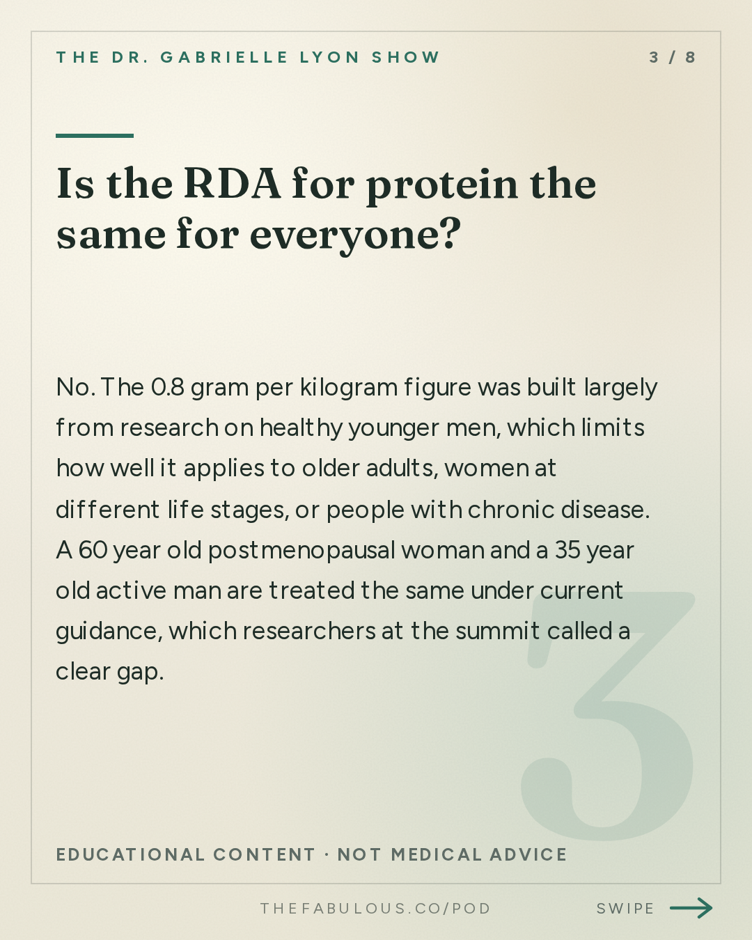 Is the RDA for protein the same for everyone? — The Dr. Gabrielle Lyon Show: How Much Protein Do You Need? Top Scientists Still Disagree