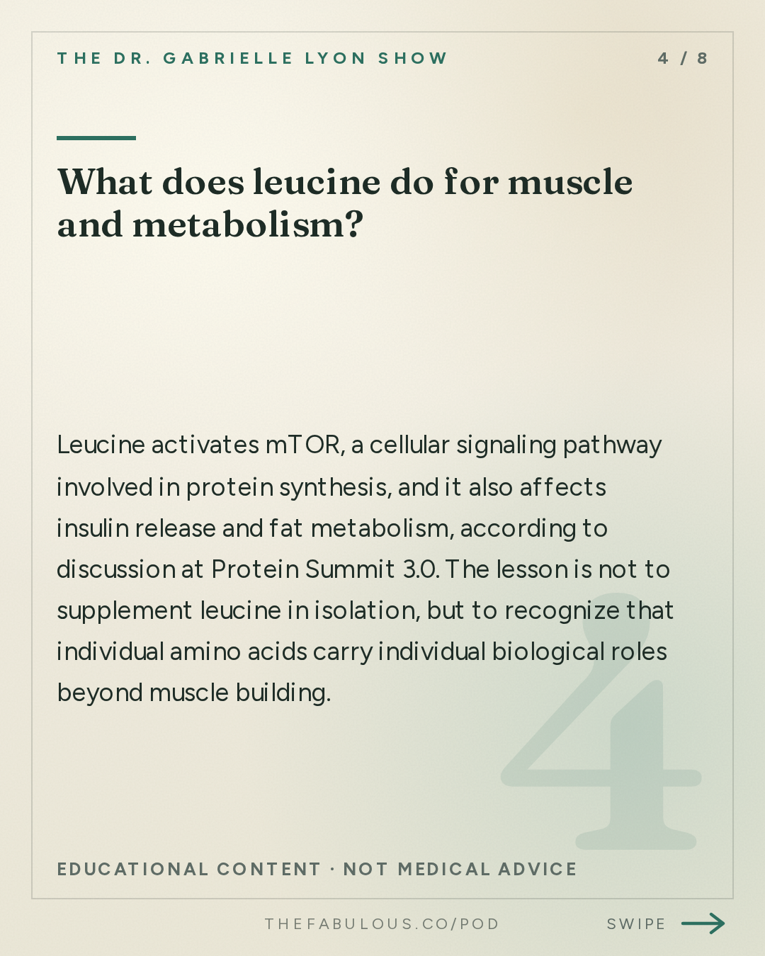 What does leucine do for muscle and metabolism? — The Dr. Gabrielle Lyon Show: How Much Protein Do You Need? Top Scientists Still Disagree
