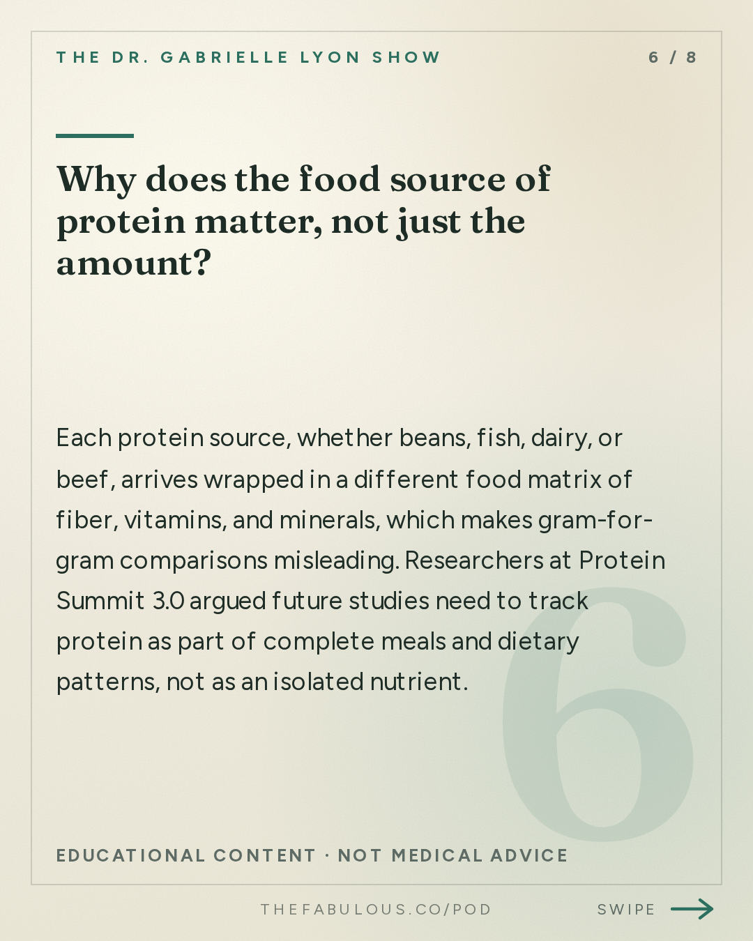 Why does the food source of protein matter, not just the amount? — The Dr. Gabrielle Lyon Show: How Much Protein Do You Need? Top Scientists Still Disagree