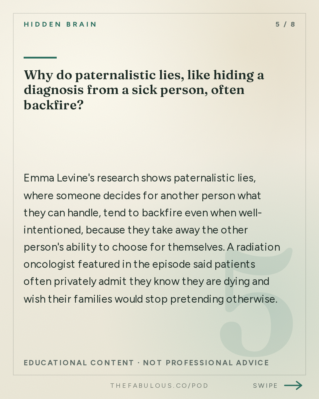 Why do paternalistic lies, like hiding a diagnosis from a sick person, often backfire? — Hidden Brain: Why Conversations Go Wrong