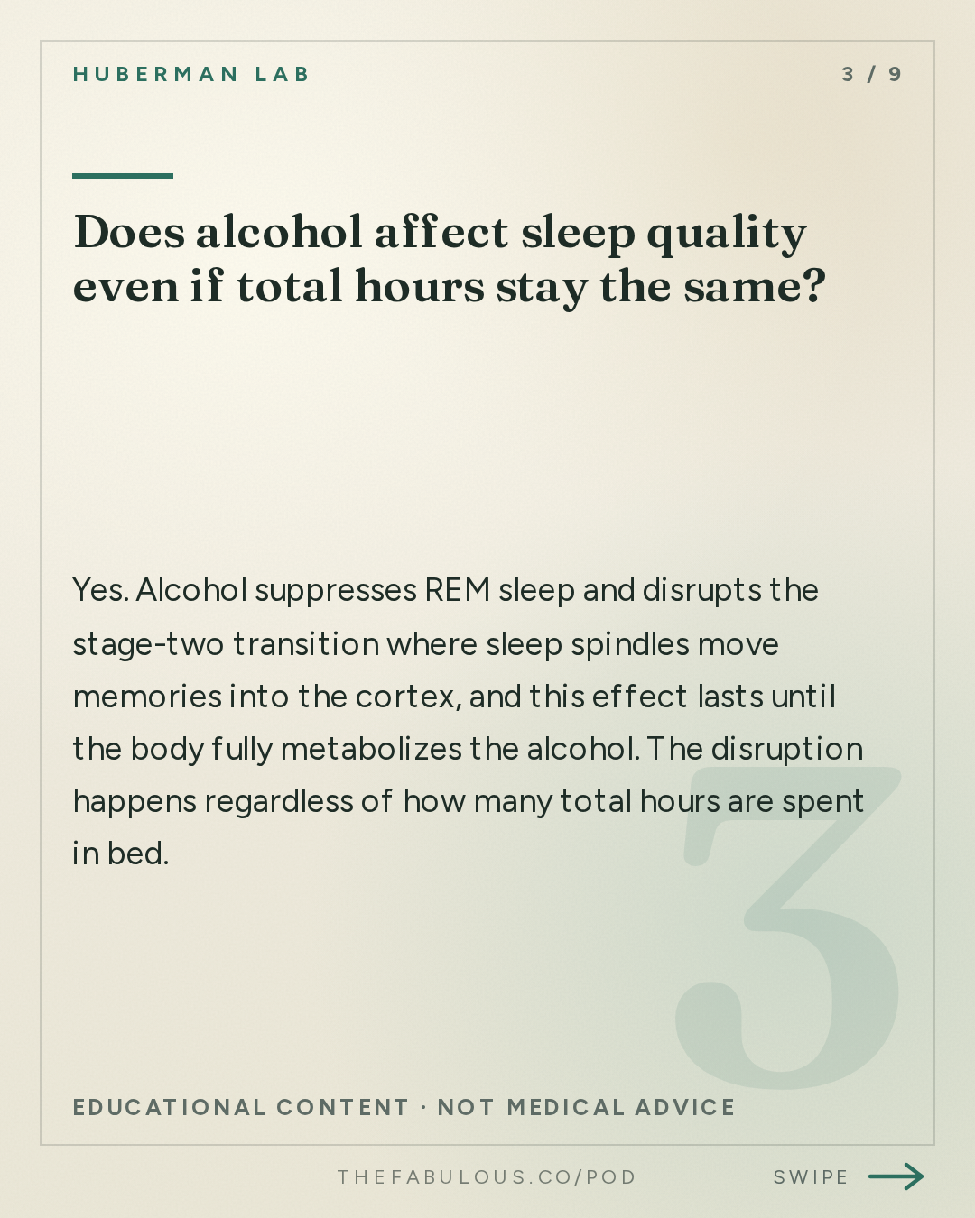 Does alcohol affect sleep quality even if total hours stay the same? — Huberman Lab: Essentials: Use Sleep to Enhance Learning, Memory & Emotional State | Dr. Gina Poe