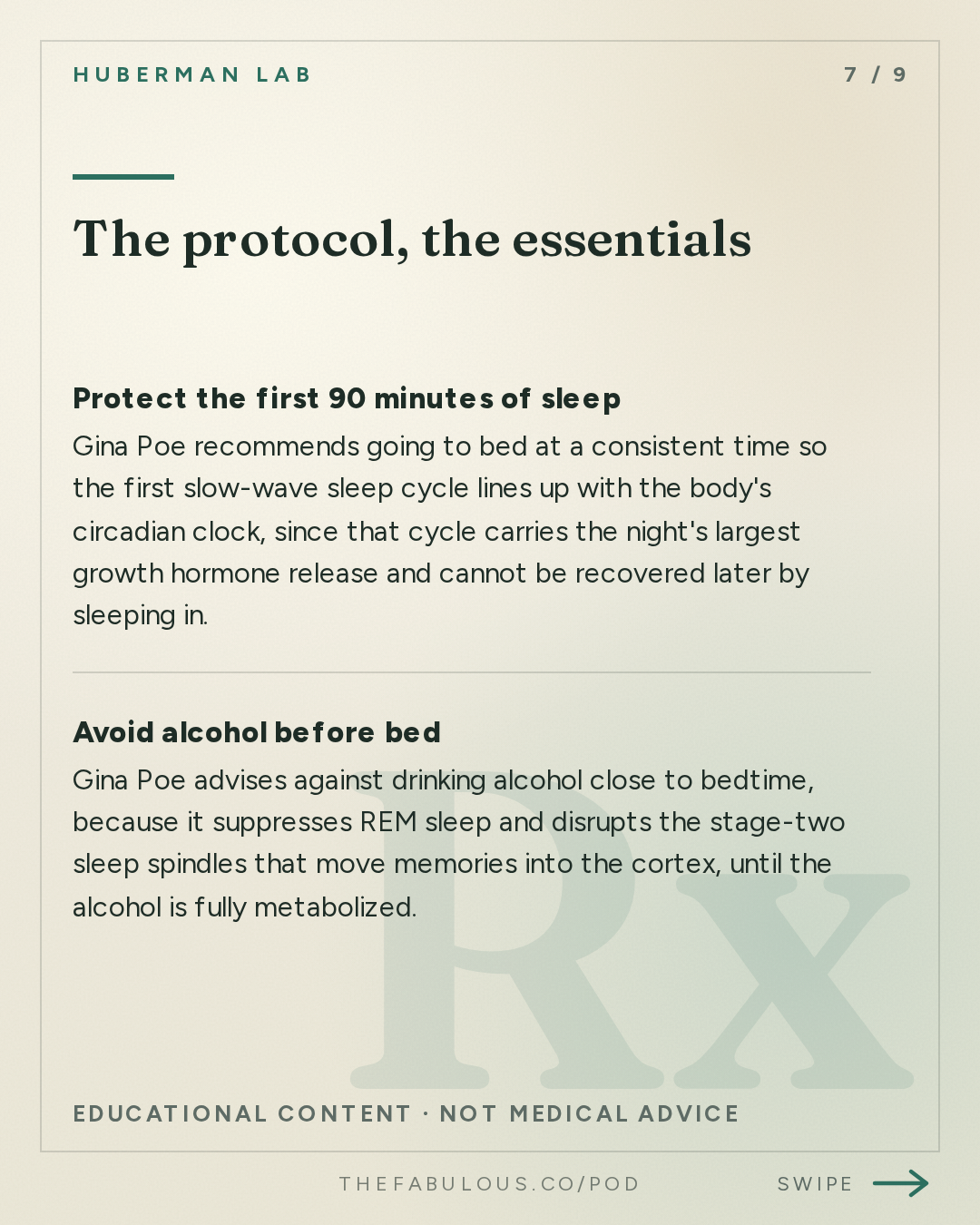 The protocol, the essentials — Huberman Lab: Essentials: Use Sleep to Enhance Learning, Memory & Emotional State | Dr. Gina Poe