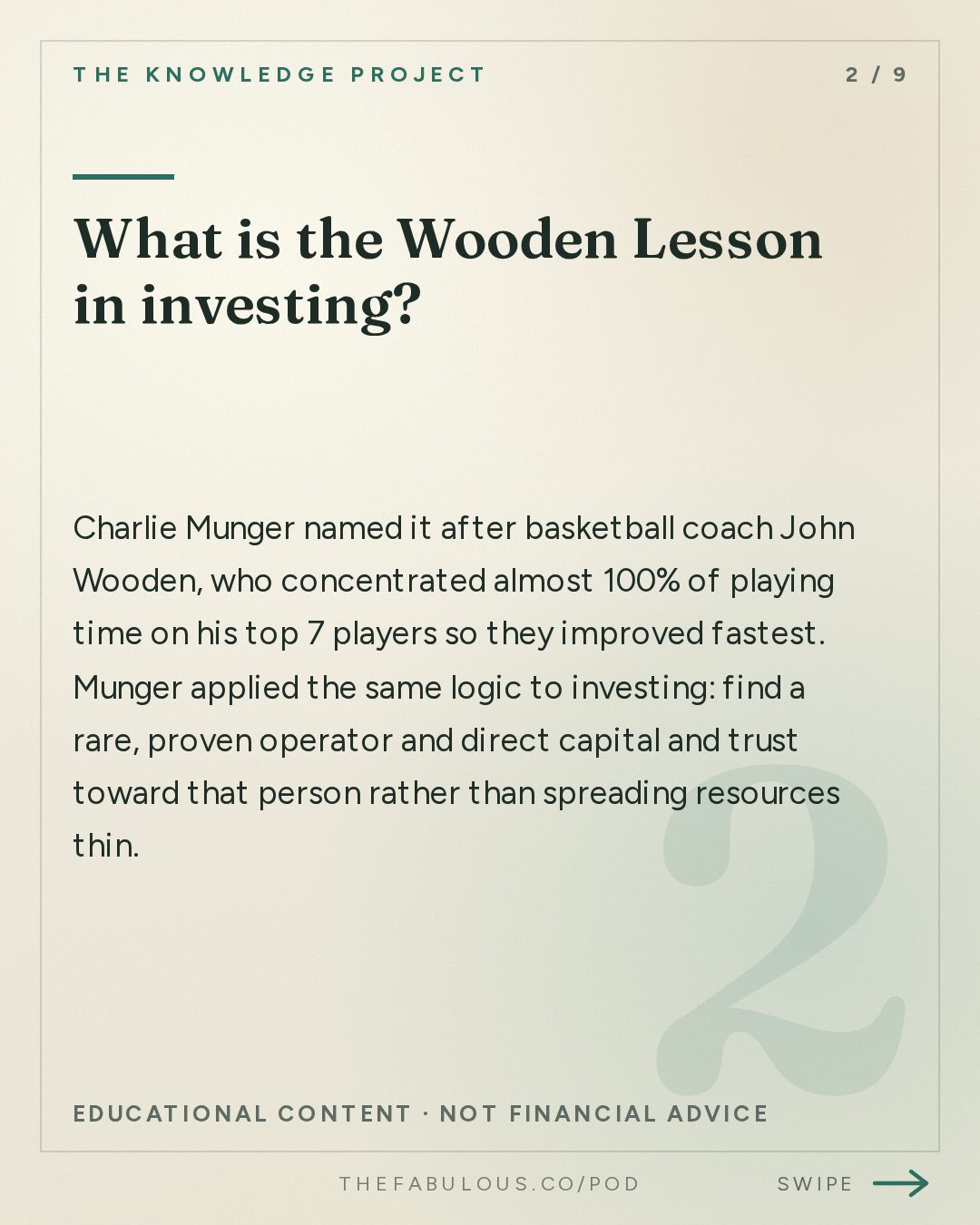 What is the Wooden Lesson in investing? — The Knowledge Project: Charlie Munger's Interview with Todd Combs