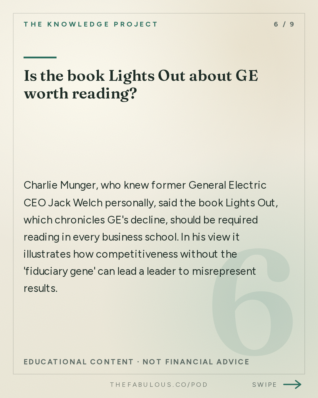 Is the book Lights Out about GE worth reading? — The Knowledge Project: Charlie Munger's Interview with Todd Combs