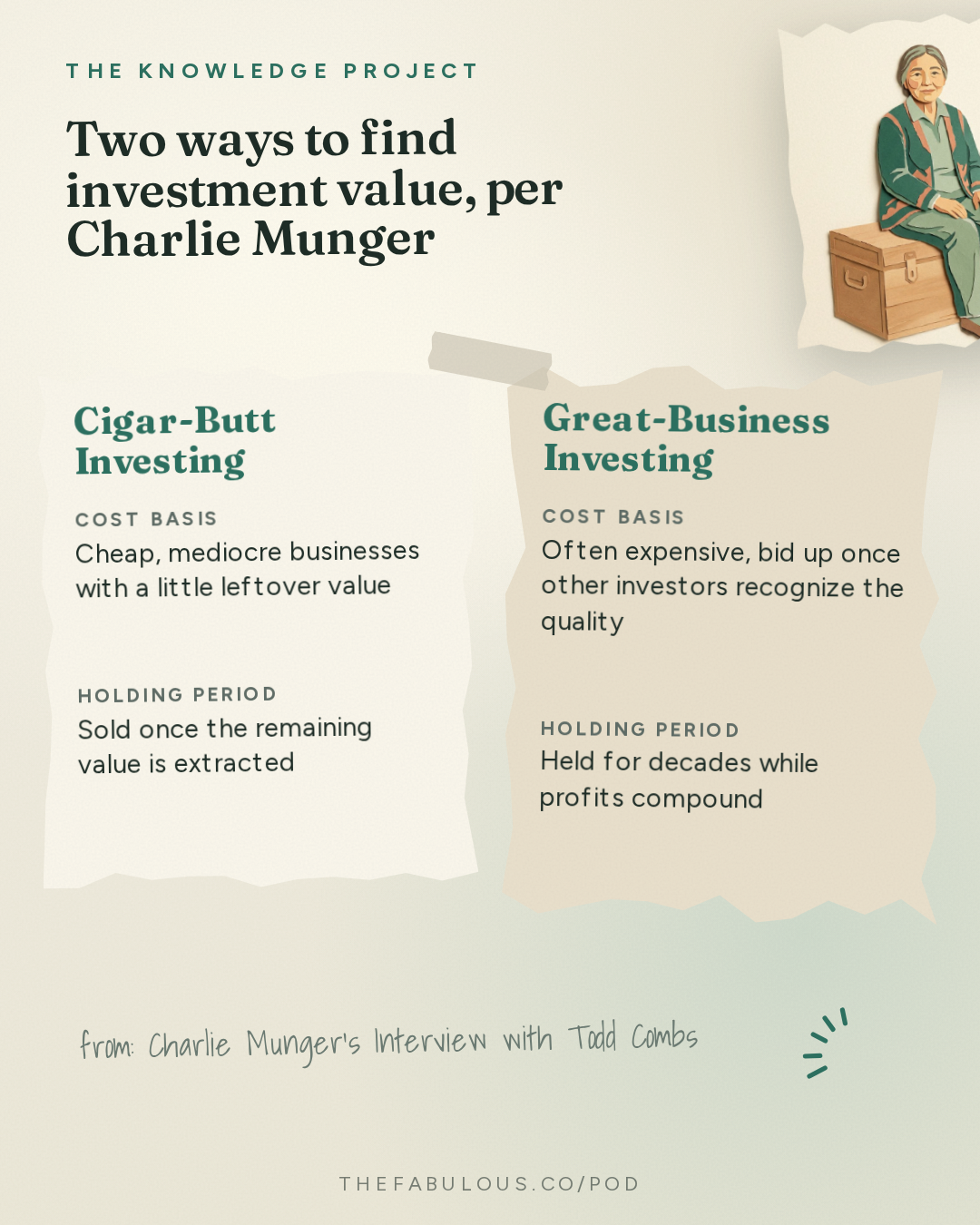 Two ways to find investment value, per Charlie Munger — The Knowledge Project: Charlie Munger's Interview with Todd Combs