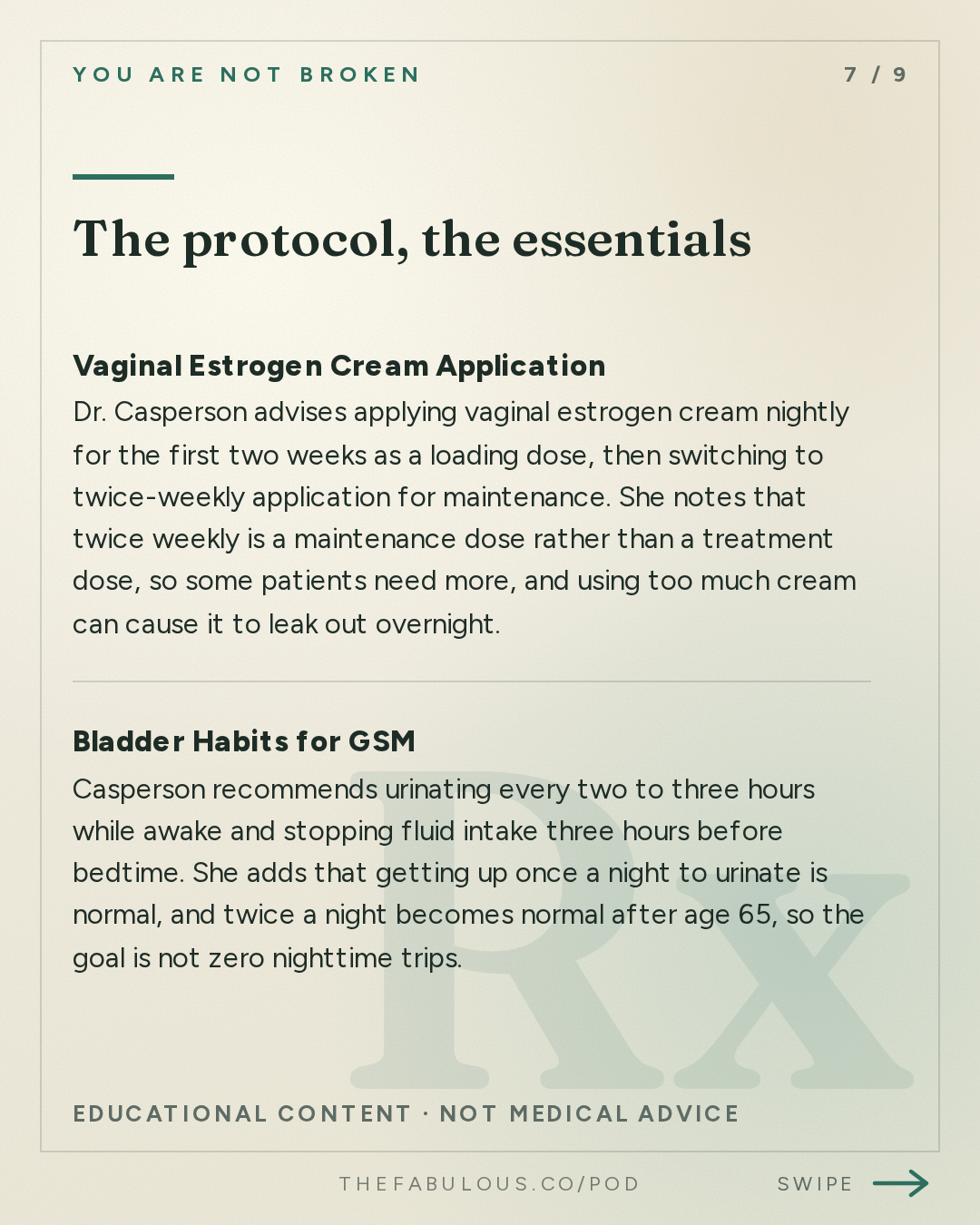 The protocol, the essentials — You Are Not Broken: 389. Vaginal Estrogen and DHEA: What Works, Who It Helps, and Why the Myths Need to Die