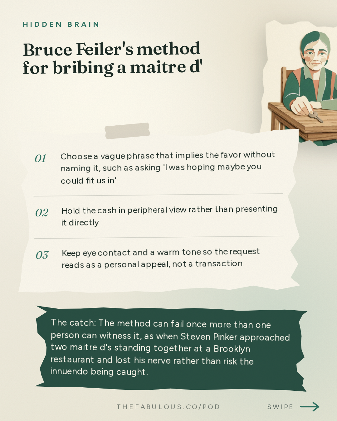 Bruce Feiler's method for bribing a maitre d' — Hidden Brain: The Things We Don't Say