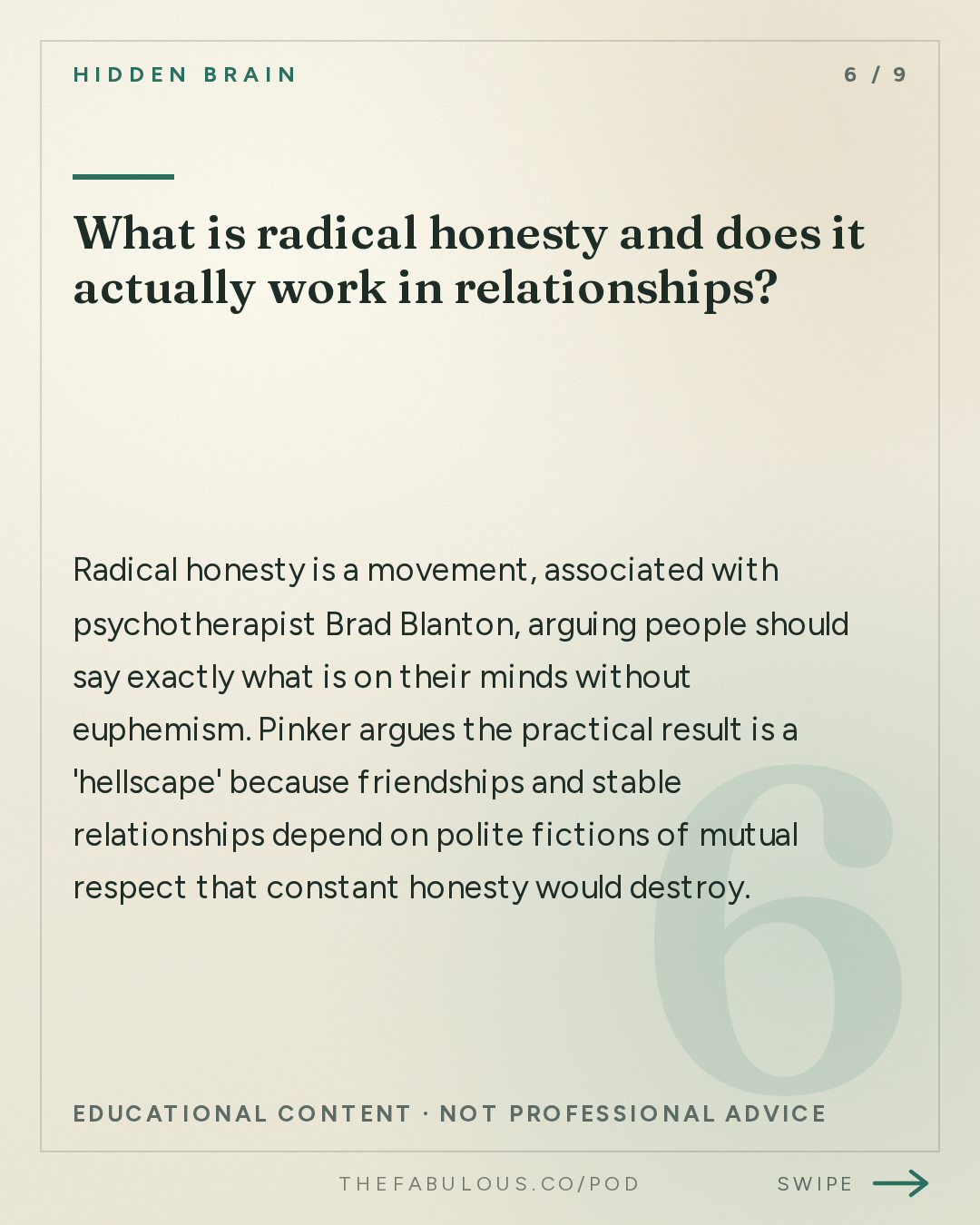What is radical honesty and does it actually work in relationships? — Hidden Brain: The Things We Don't Say