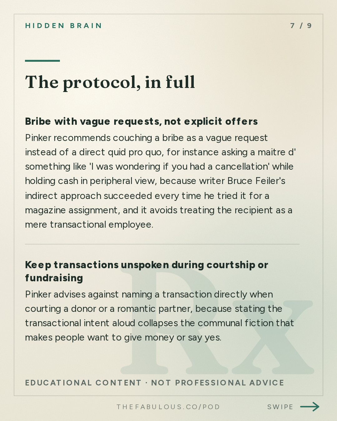 The protocol, in full — Hidden Brain: The Things We Don't Say
