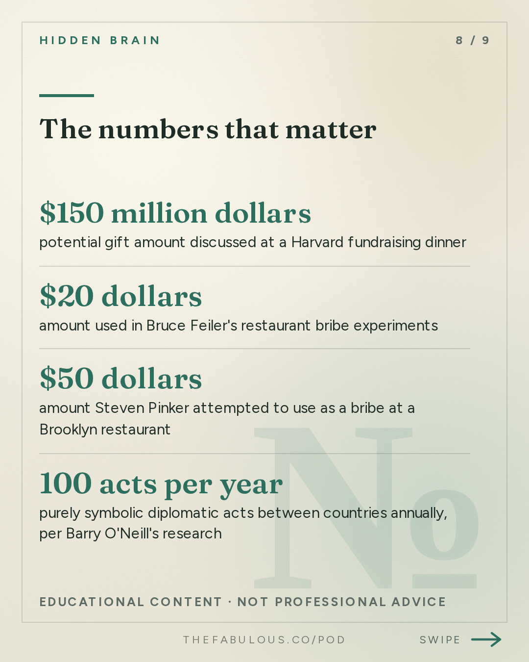 The numbers that matter — Hidden Brain: The Things We Don't Say