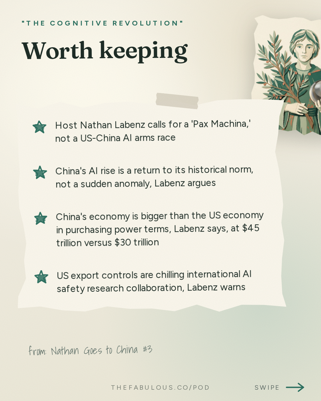 Worth keeping — "The Cognitive Revolution" : Nathan Goes to China #3: US-China Relations, the Art of the AI Deal & the Road to Pax Robotica