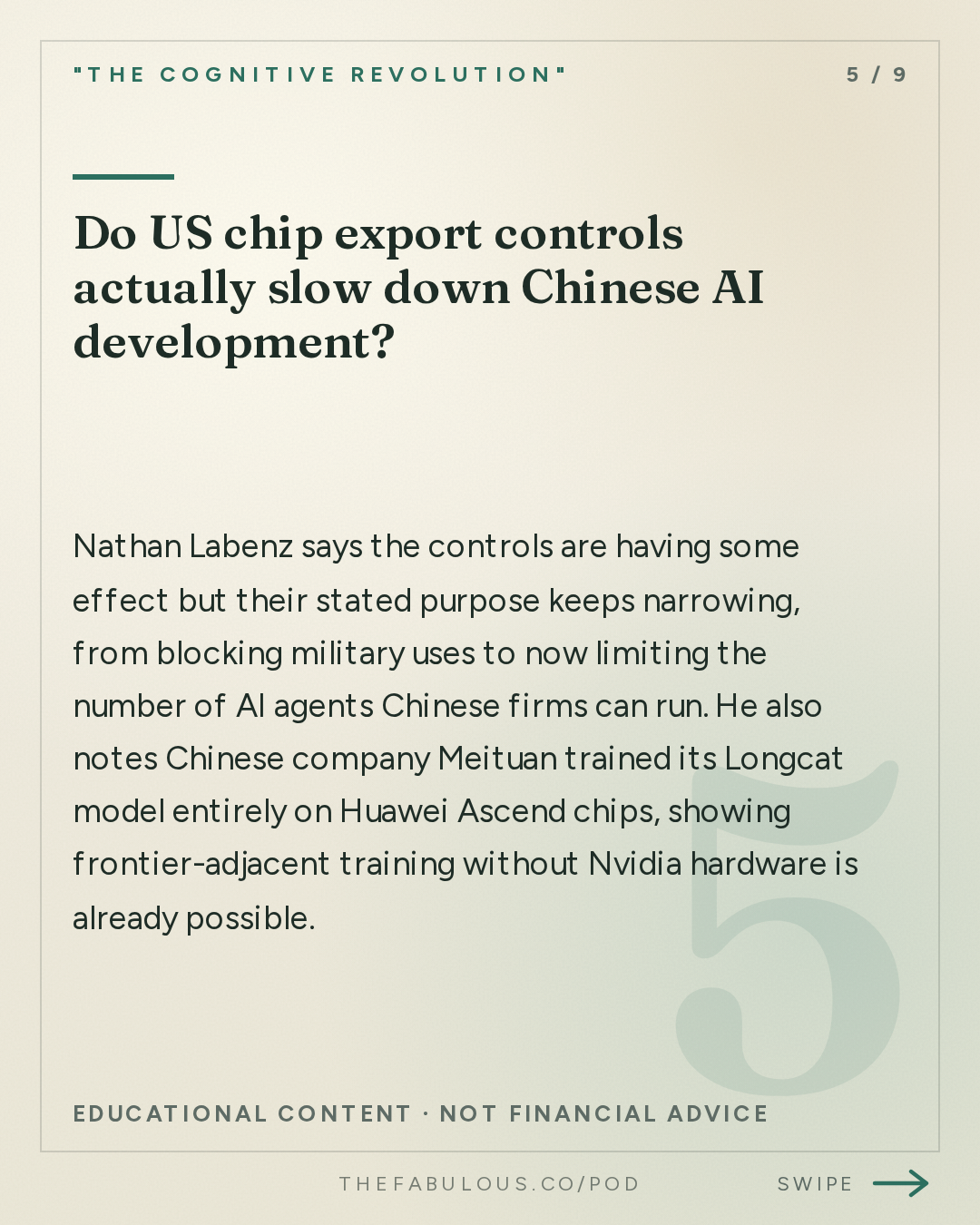 Do US chip export controls actually slow down Chinese AI development? — "The Cognitive Revolution" : Nathan Goes to China #3: US-China Relations, the Art of the AI Deal & the Road to Pax Robotica