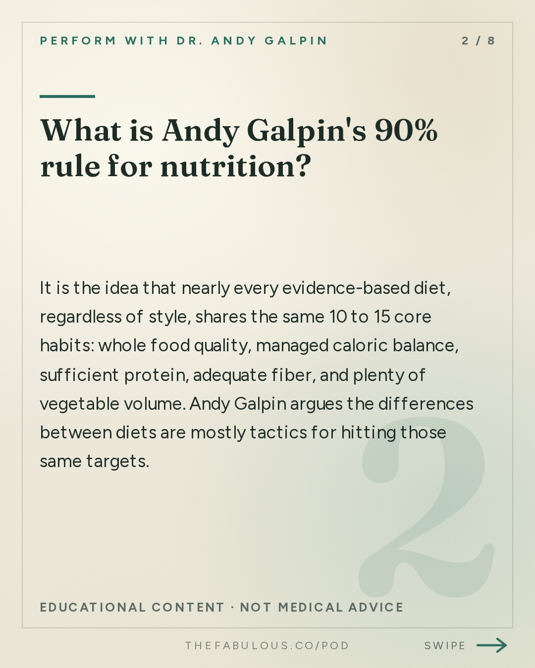 What is Andy Galpin's 90% rule for nutrition? — Perform with Dr. Andy Galpin: The Fundamentals of Nutrition, Hydration & Performance Fueling