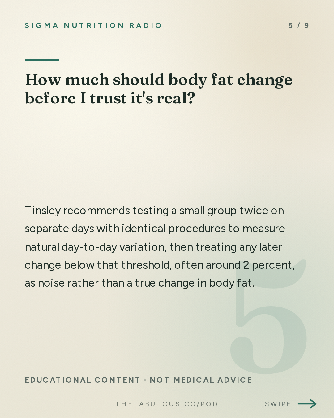 How much should body fat change before I trust it's real? — Sigma Nutrition Radio: #622: Body Composition Testing: Methods & Interpretation – Prof. Grant Tinsley