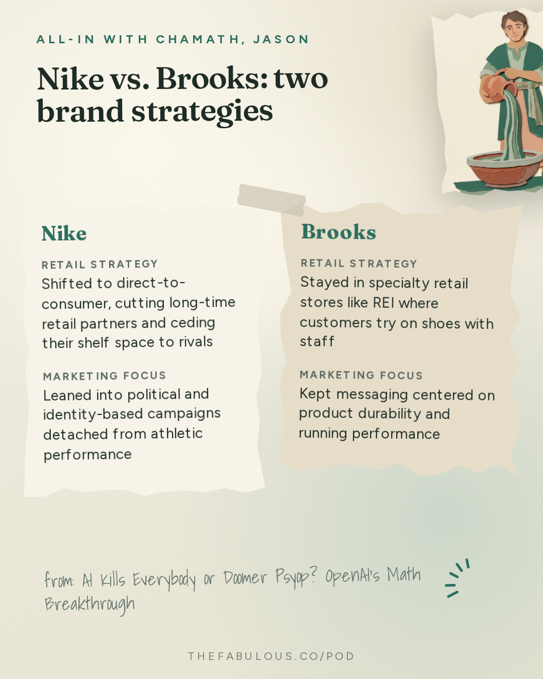 Nike vs. Brooks: two brand strategies — All-In with Chamath, Jason, Sacks & Friedberg: AI Kills Everybody or Doomer Psyop? OpenAI's Math Breakthrough, Nike's $200B Collapse