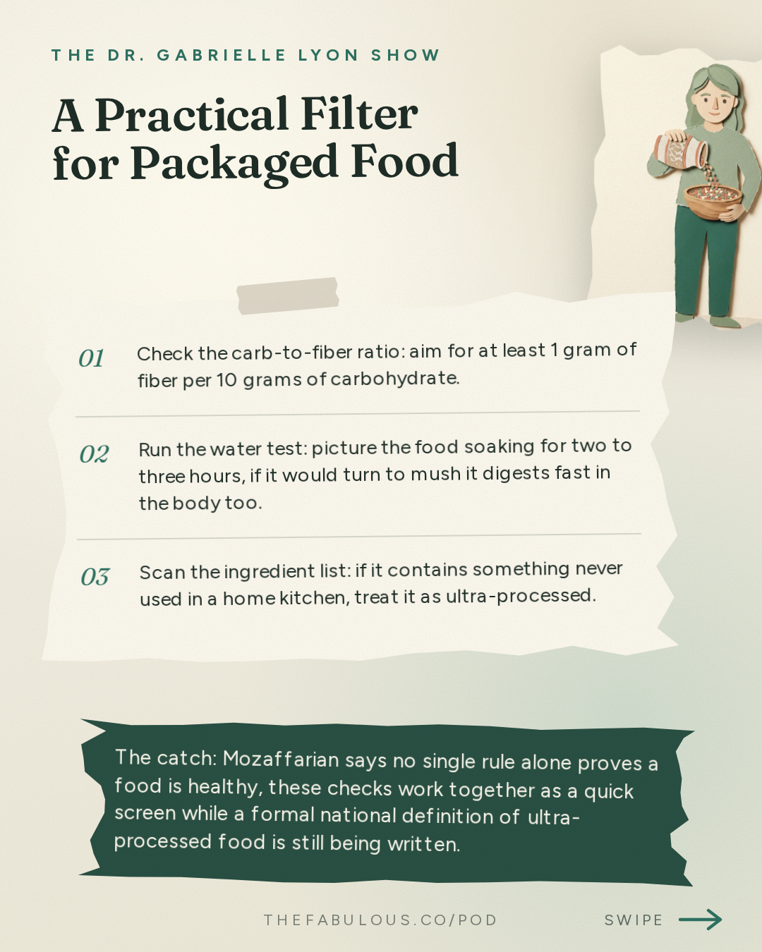 A Practical Filter for Packaged Food — The Dr. Gabrielle Lyon Show: Dr. Dariush Mozaffarian: How the Food System Got Us Sick. Can We Fix It?