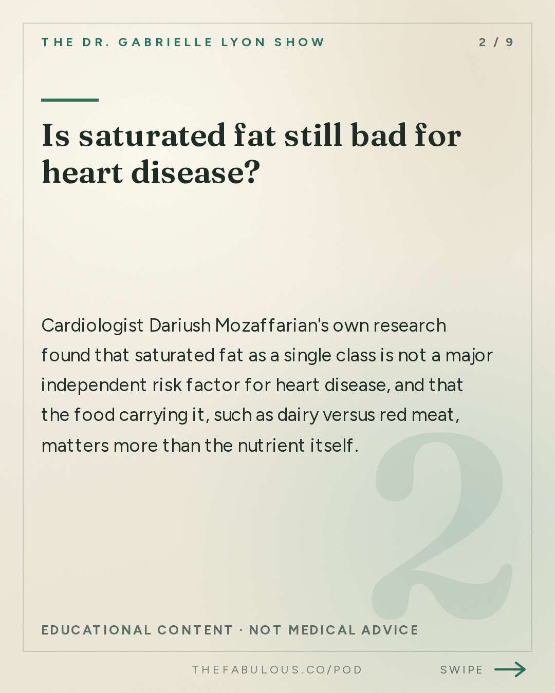 Is saturated fat still bad for heart disease? — The Dr. Gabrielle Lyon Show: Dr. Dariush Mozaffarian: How the Food System Got Us Sick. Can We Fix It?