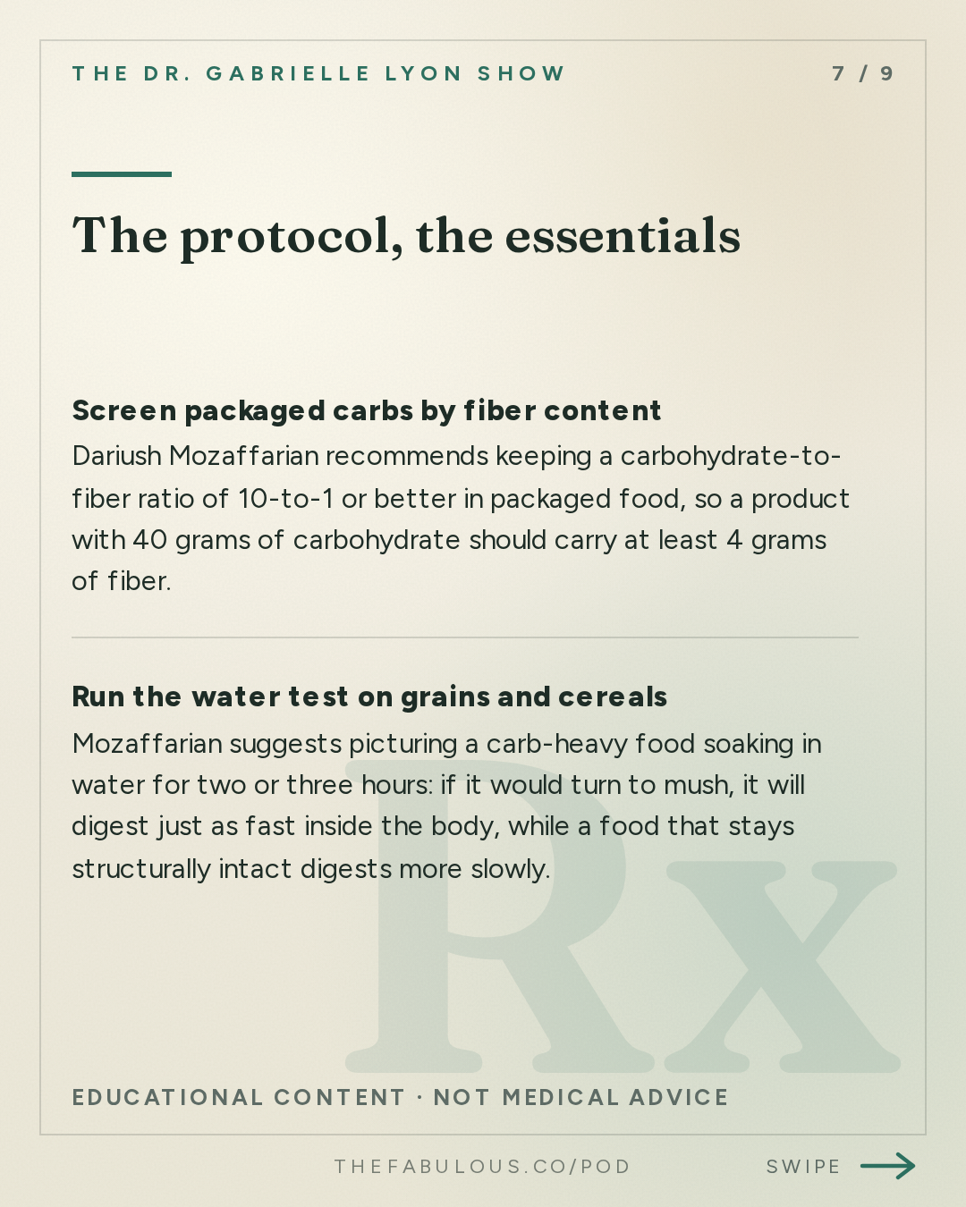 The protocol, the essentials — The Dr. Gabrielle Lyon Show: Dr. Dariush Mozaffarian: How the Food System Got Us Sick. Can We Fix It?