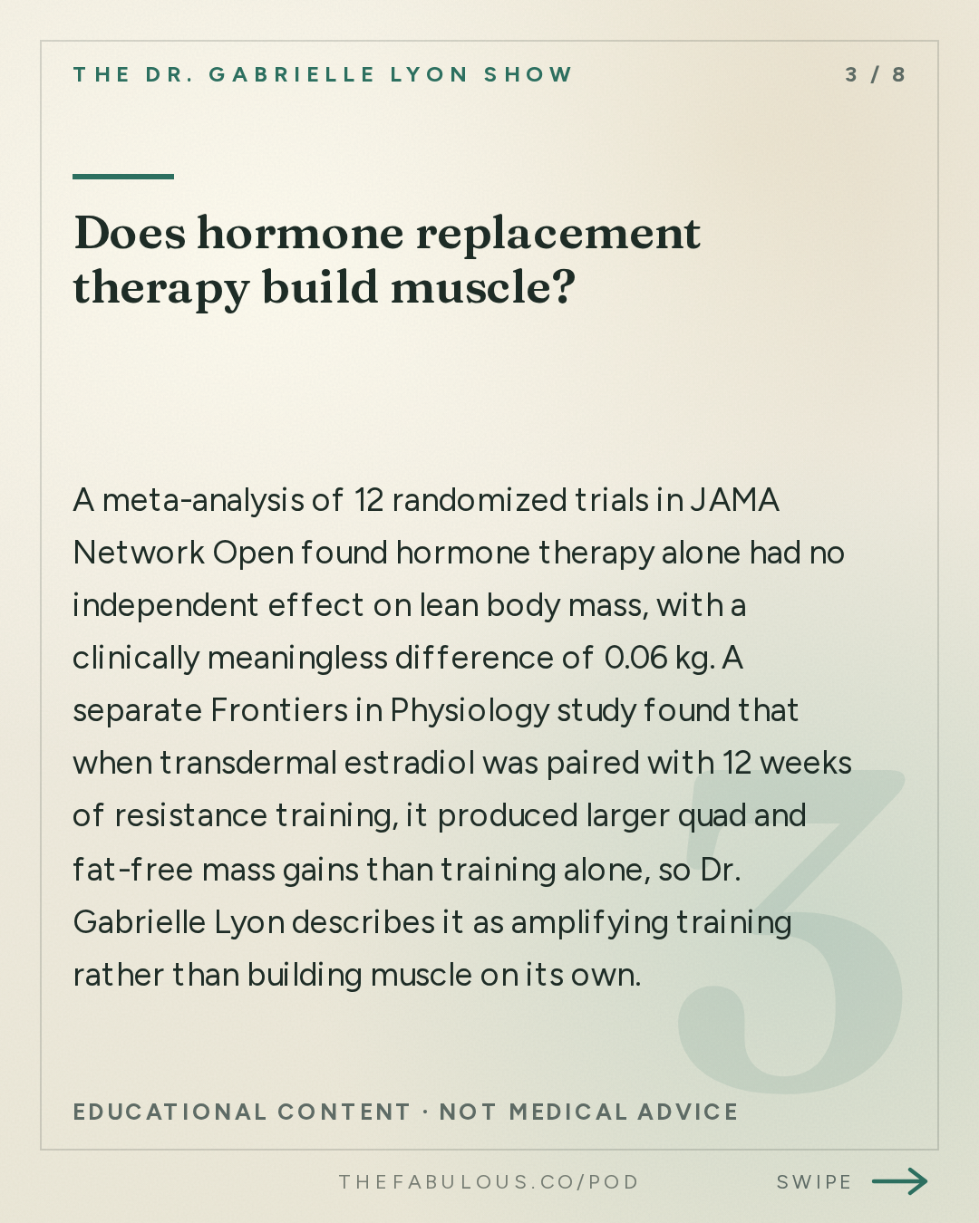 Does hormone replacement therapy build muscle? — The Dr. Gabrielle Lyon Show: Is It Too Late to Build Muscle in Menopause? No. Here's What the Studies Show