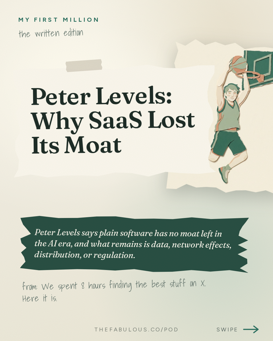 Peter Levels: Why SaaS Lost Its Moat — My First Million: We spent 8 hours finding the best stuff on X. Here it is.