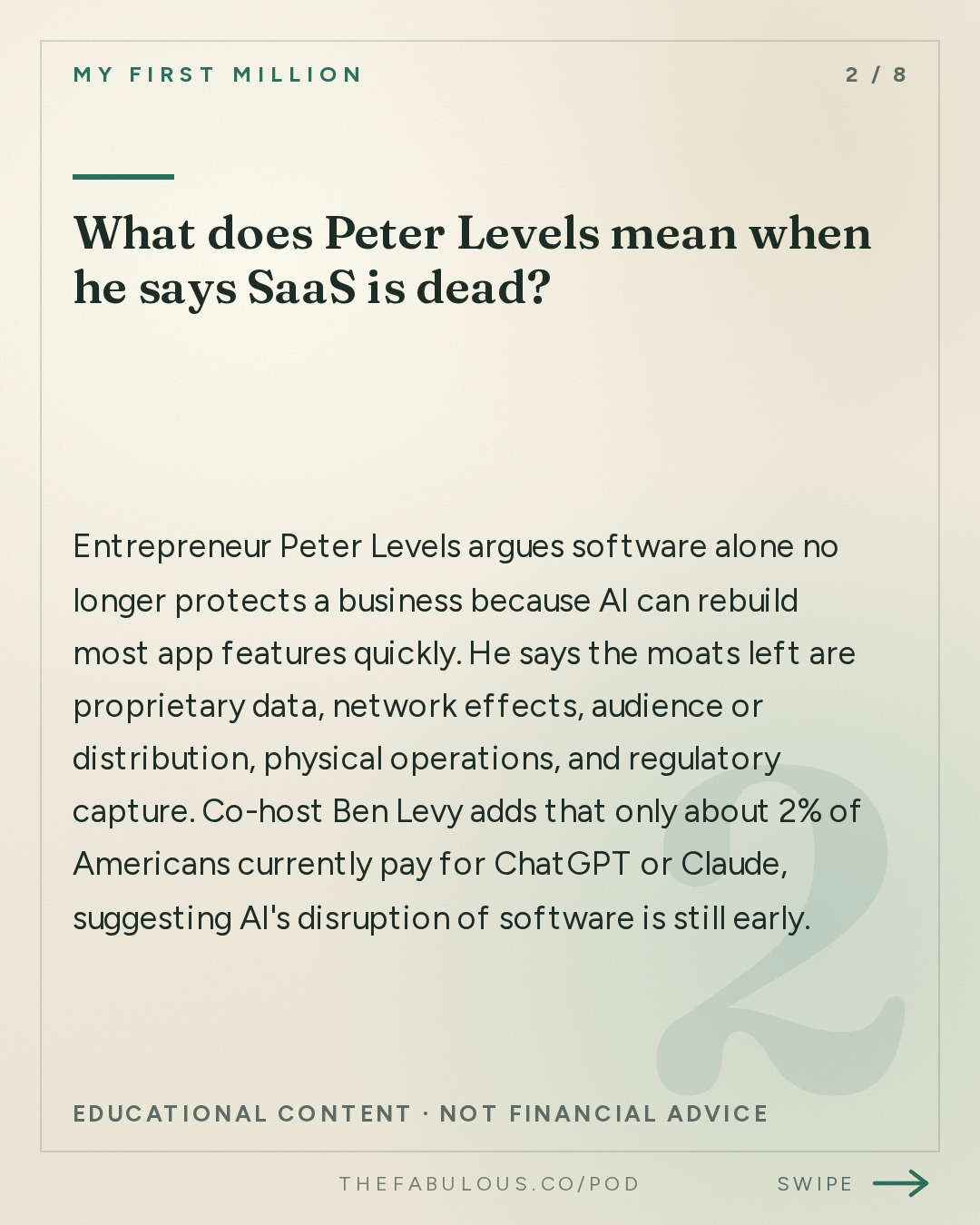 What does Peter Levels mean when he says SaaS is dead? — My First Million: We spent 8 hours finding the best stuff on X. Here it is.