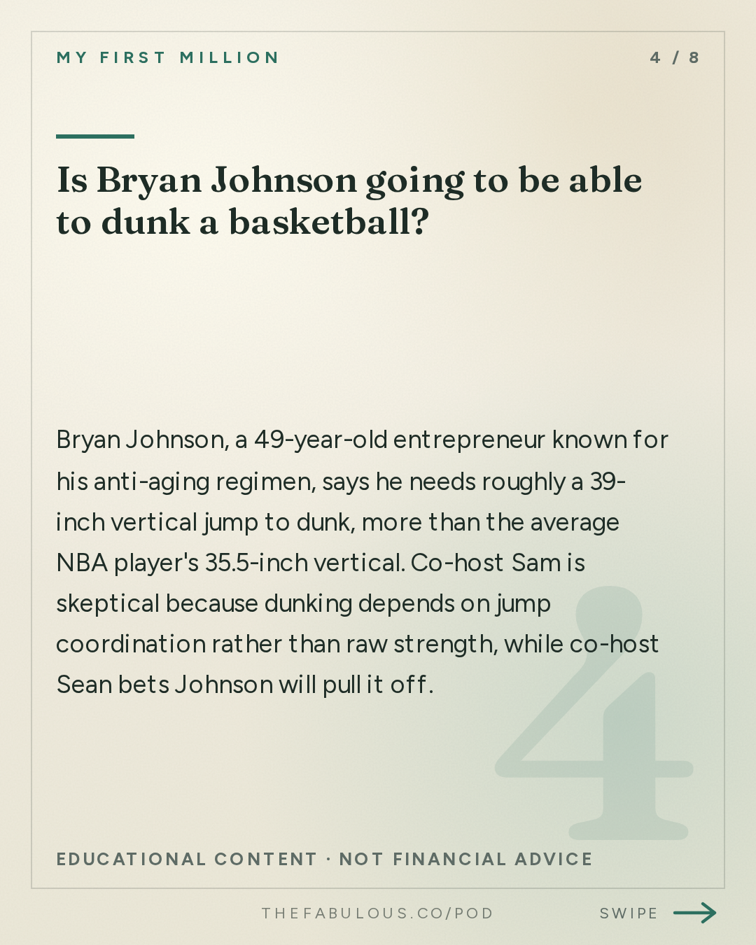 Is Bryan Johnson going to be able to dunk a basketball? — My First Million: We spent 8 hours finding the best stuff on X. Here it is.