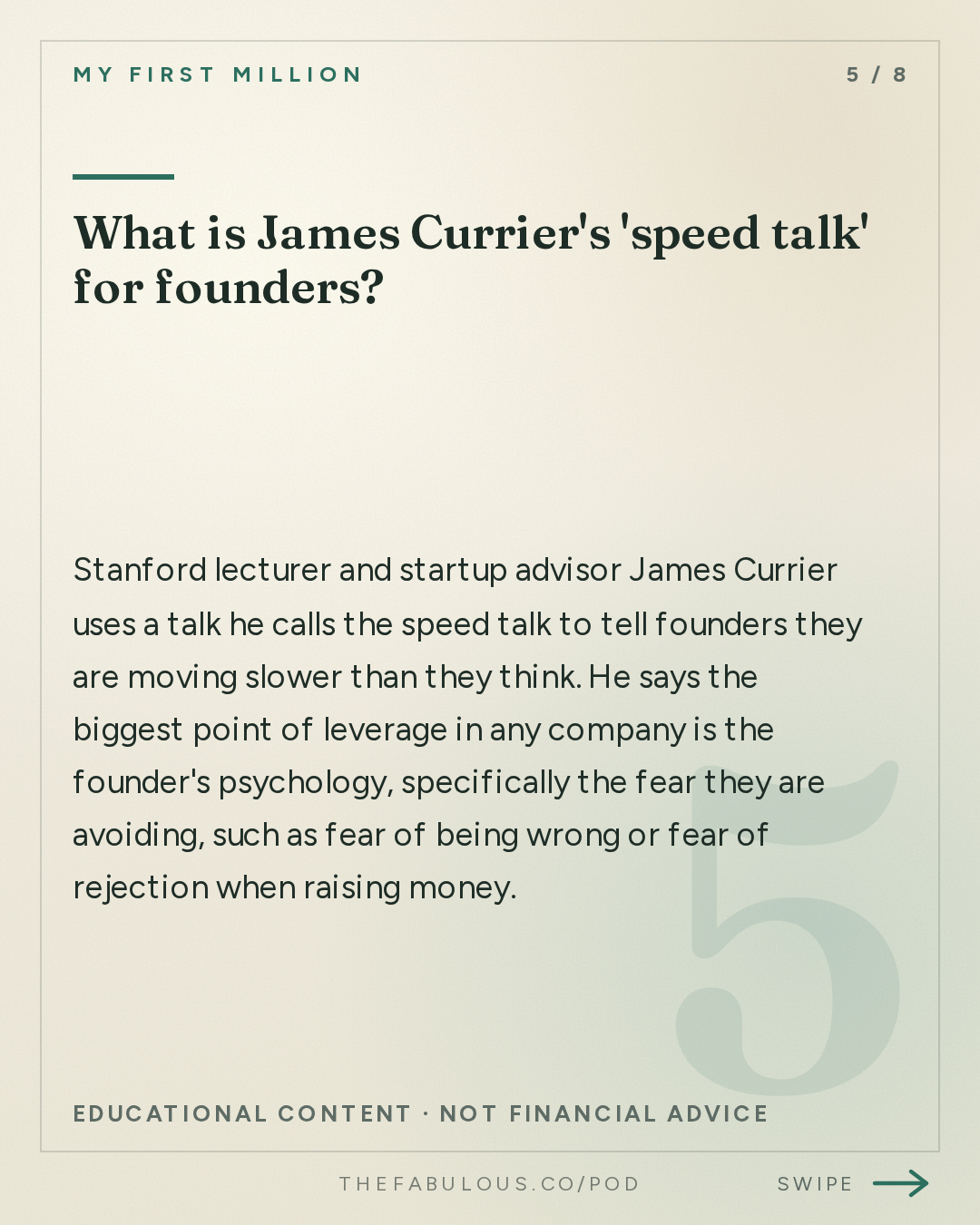What is James Currier's 'speed talk' for founders? — My First Million: We spent 8 hours finding the best stuff on X. Here it is.