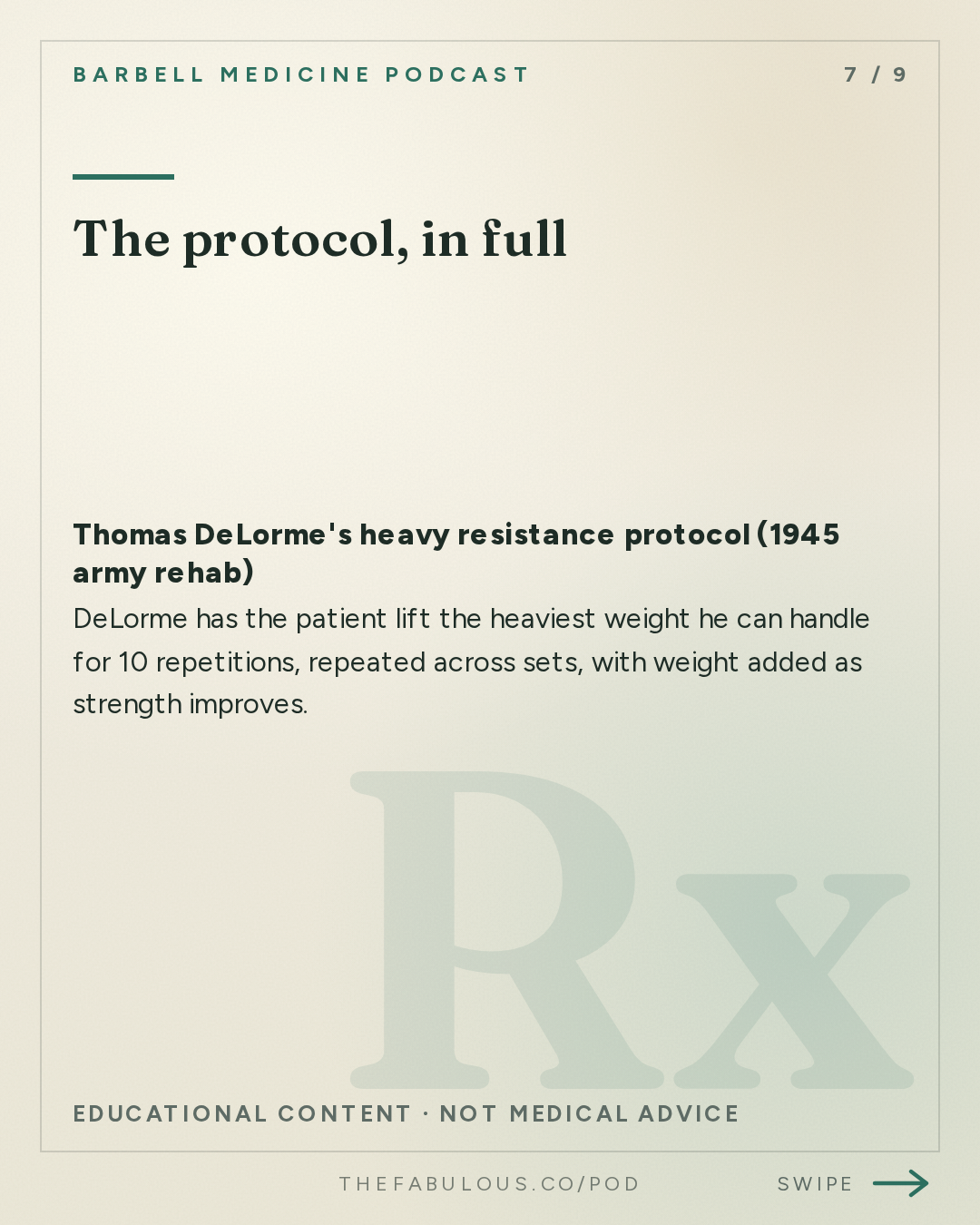 The protocol, in full — Barbell Medicine Podcast: Where did the advice to not lift heavy weights come from?