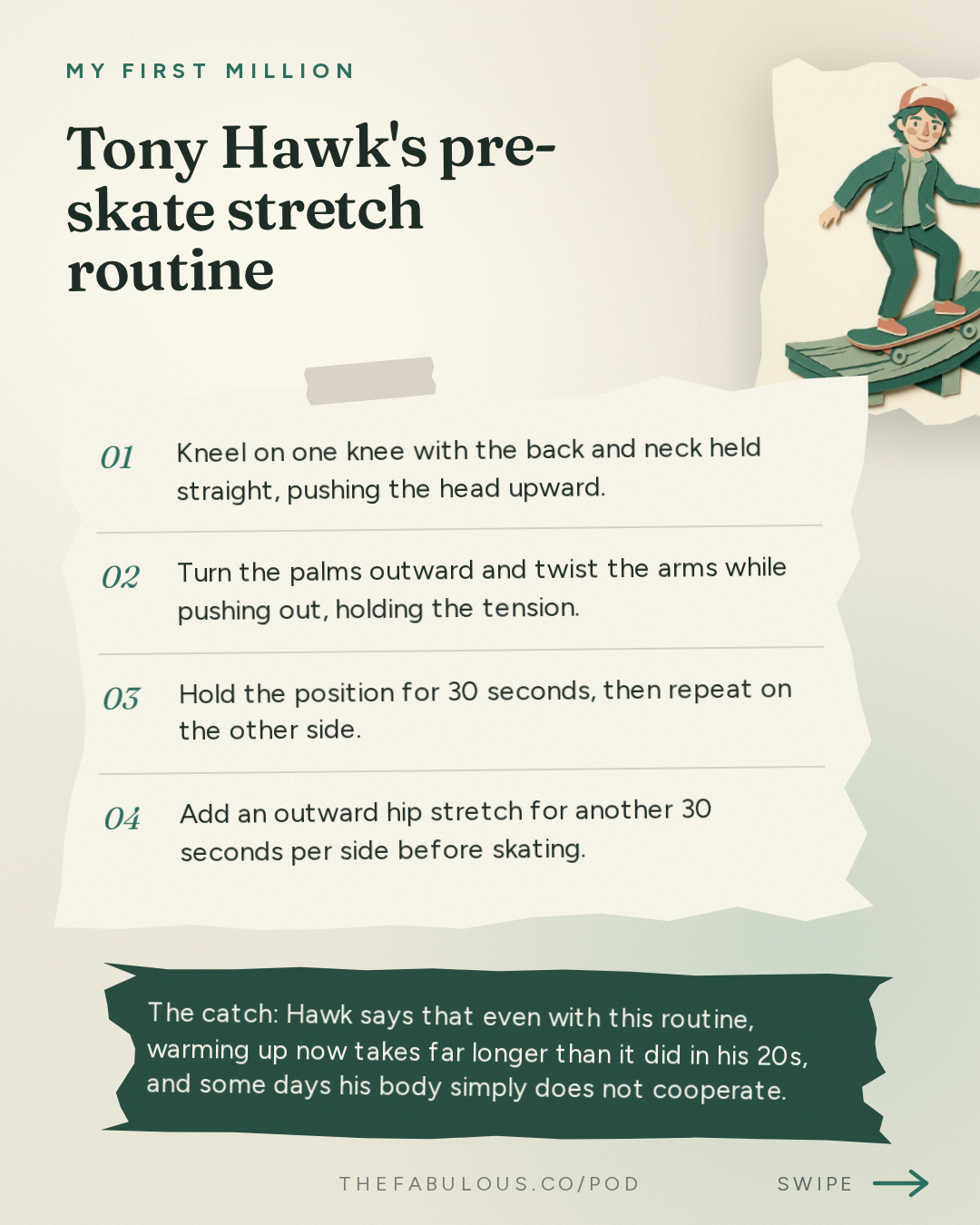 Tony Hawk's pre-skate stretch routine — My First Million: Decoding Tony Hawk’s mindset in 72 minutes