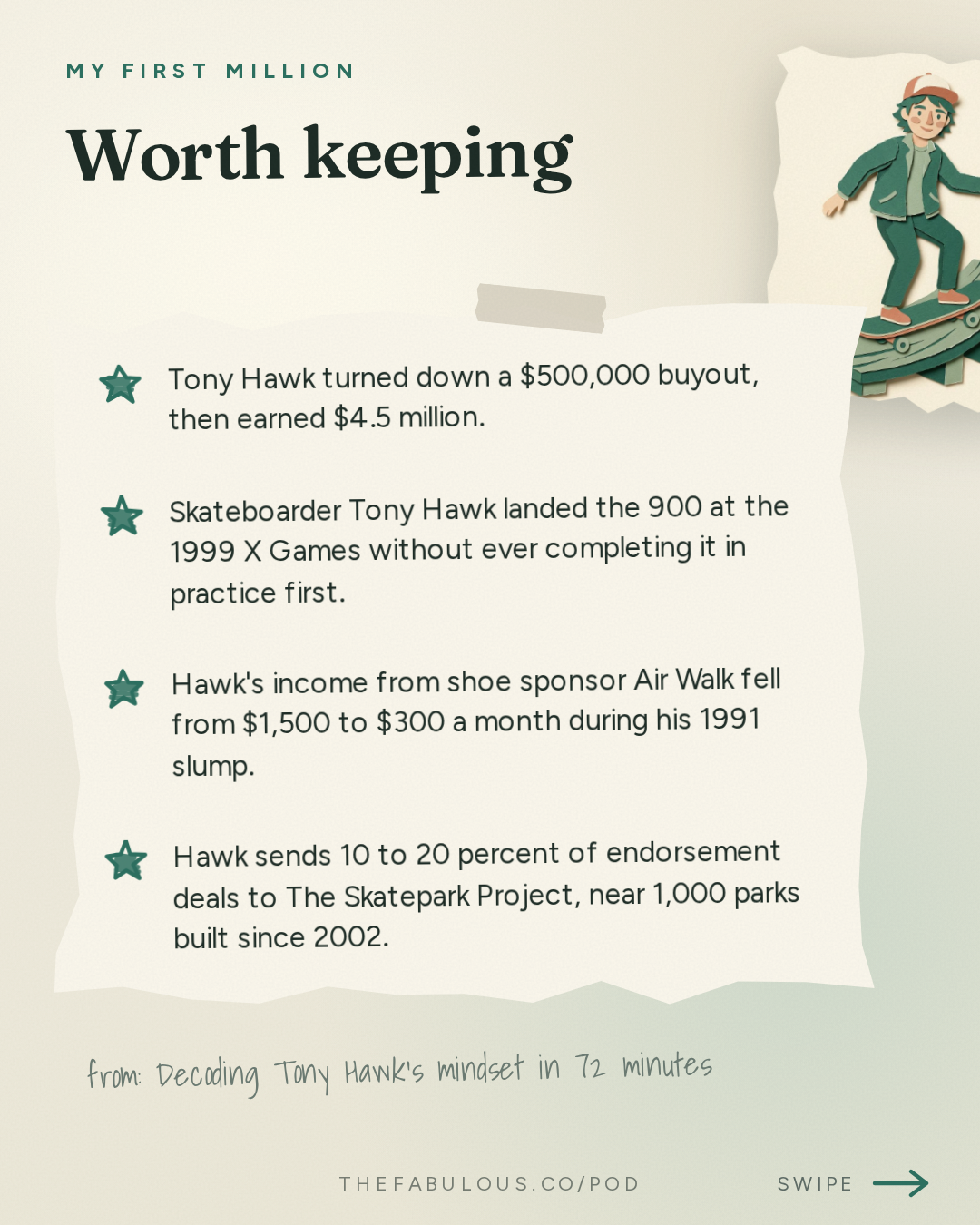 Worth keeping — My First Million: Decoding Tony Hawk’s mindset in 72 minutes