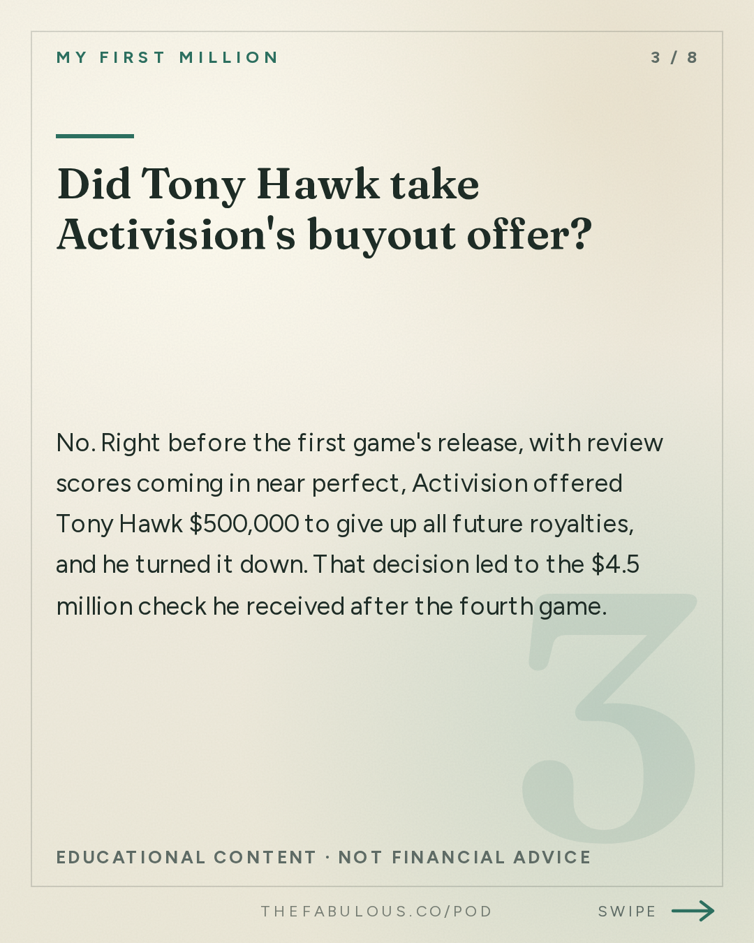 Did Tony Hawk take Activision's buyout offer? — My First Million: Decoding Tony Hawk’s mindset in 72 minutes