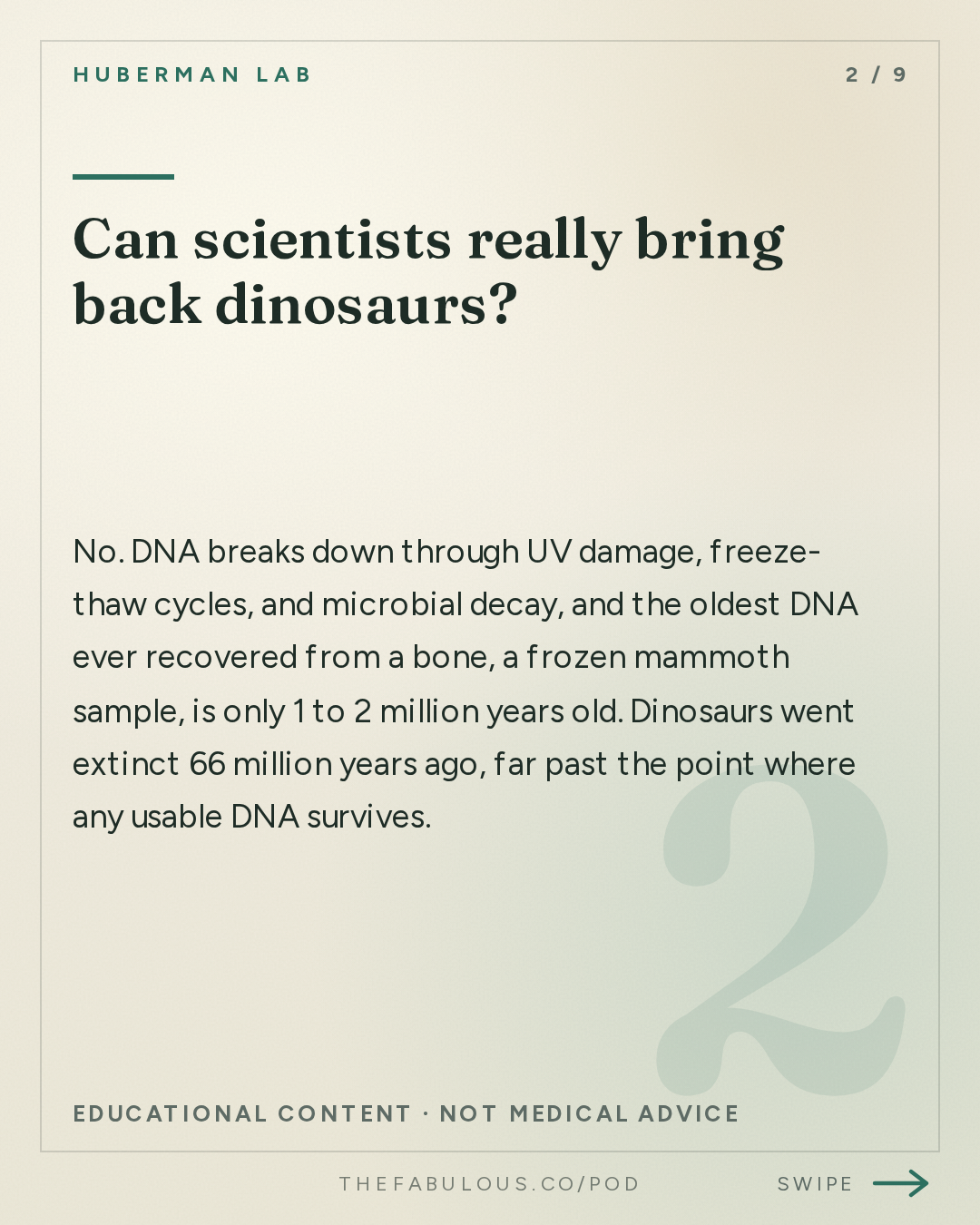 Can scientists really bring back dinosaurs? — Huberman Lab: Bringing Extinct Species Back to Life | Dr. Beth Shapiro